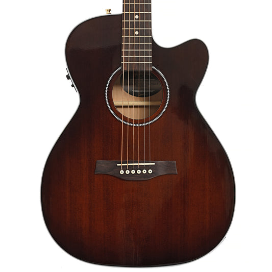 Front of Seagull Performer Cutaway Concert Hall Burnt Umber Guitar 
