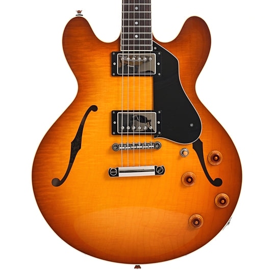 Front of Collings I-35 LC Semi-Hollowbody Electric Guitar, Iced Tea Sunburst