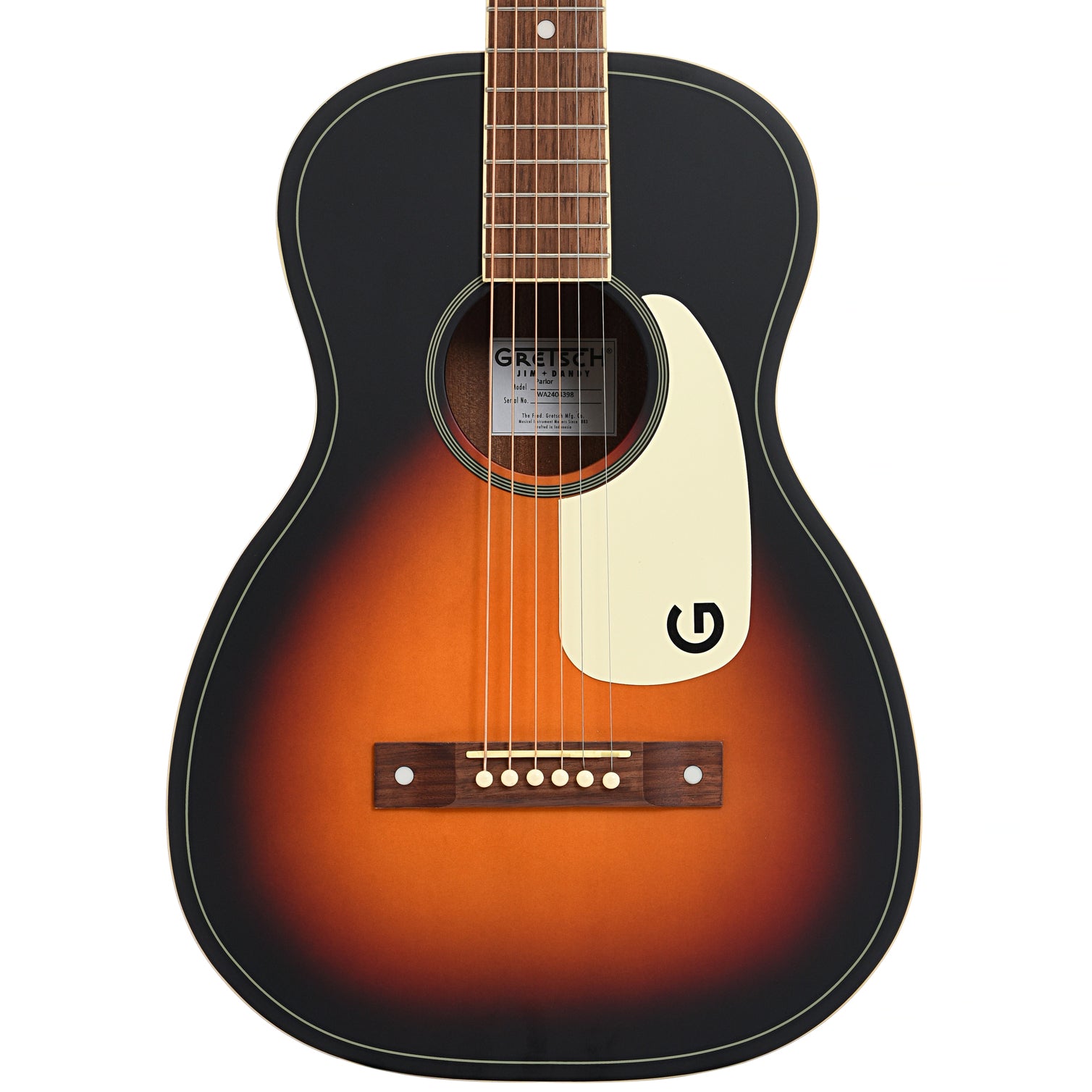 Gretsch Jim Dandy Parlor Acoustic Guitar, Rex Burst – Elderly