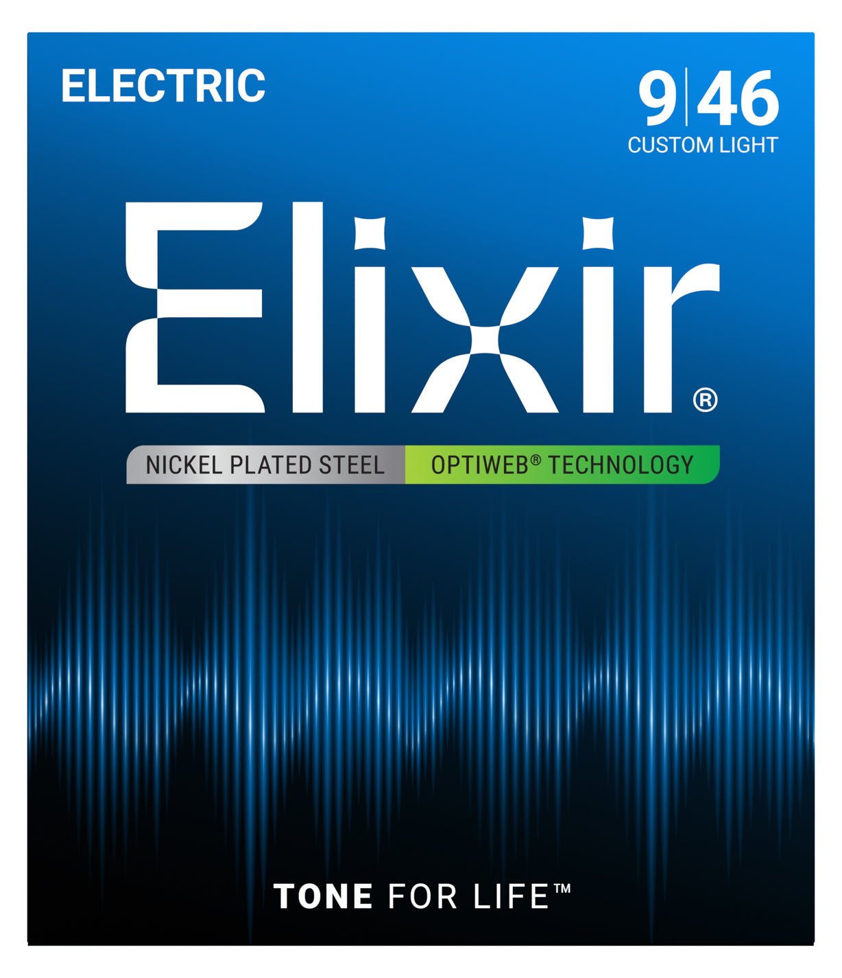 Elixir 19027 Optiweb Nickel Plated Steel Electric Guitar Strings, Custom Light