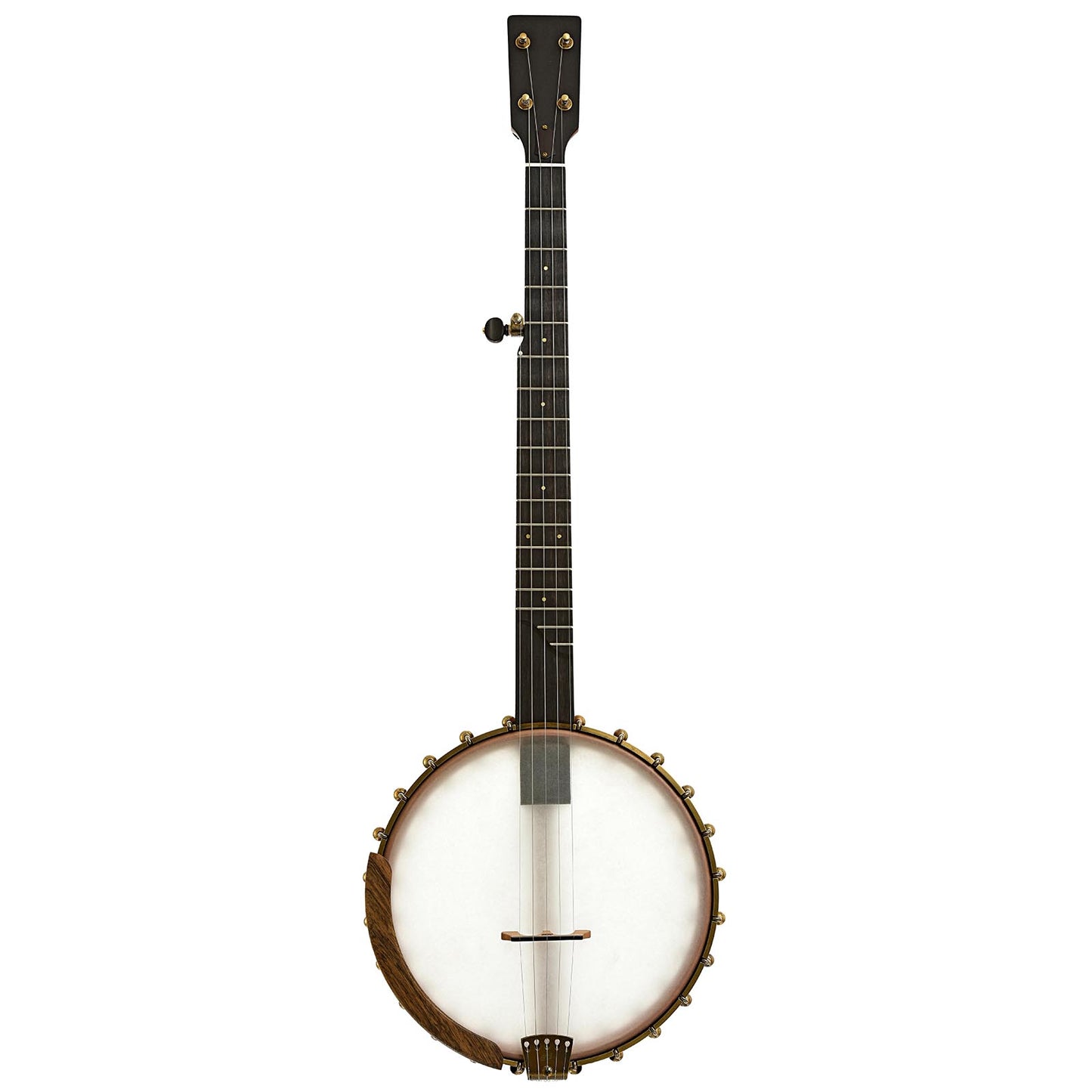 Full front of Ome Tupelo Openback Banjo & Case, 11" Rim, Cherry