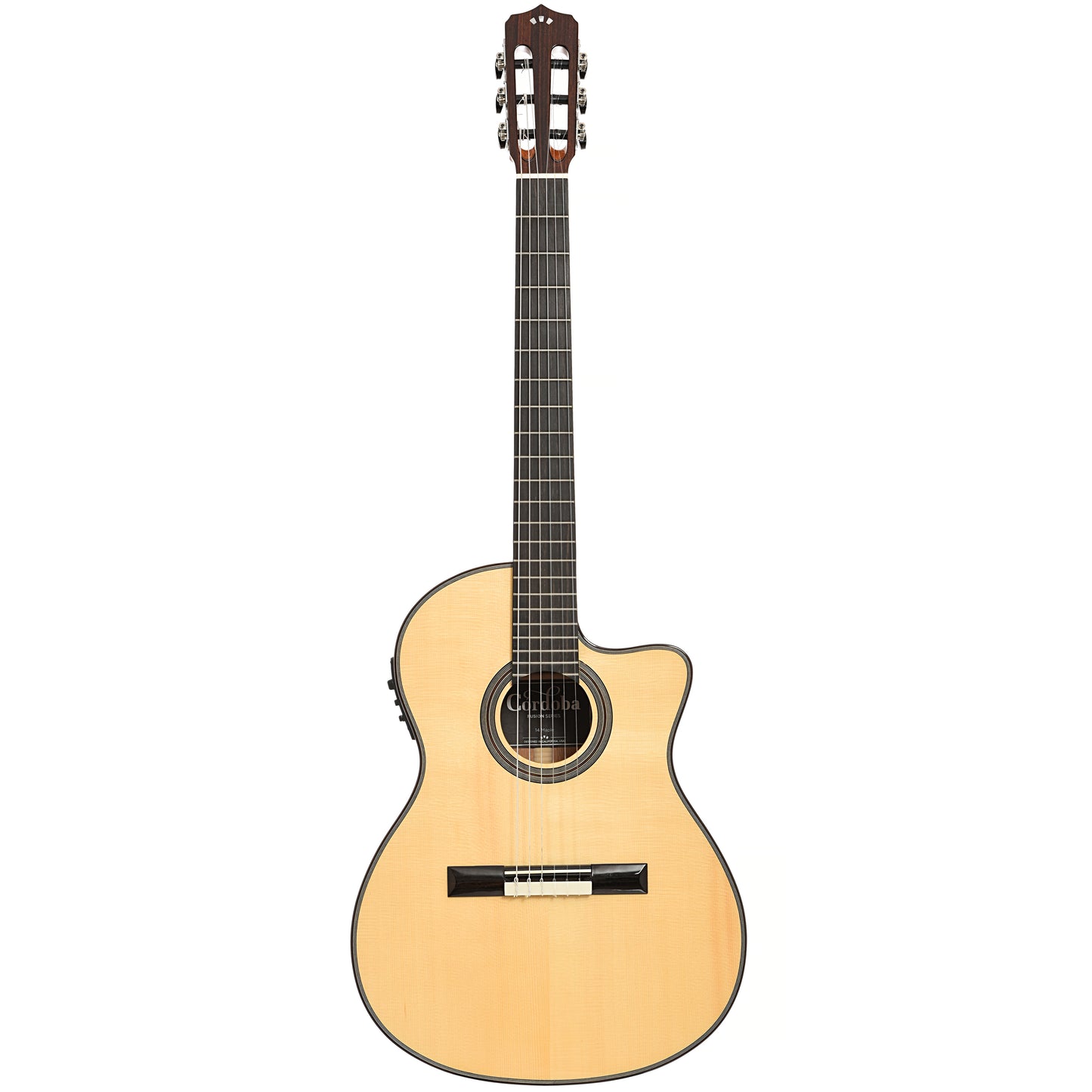 Full front of Cordoba Fusion 14 Maple Nylon String Acoustic-Electric Guitar (2021)