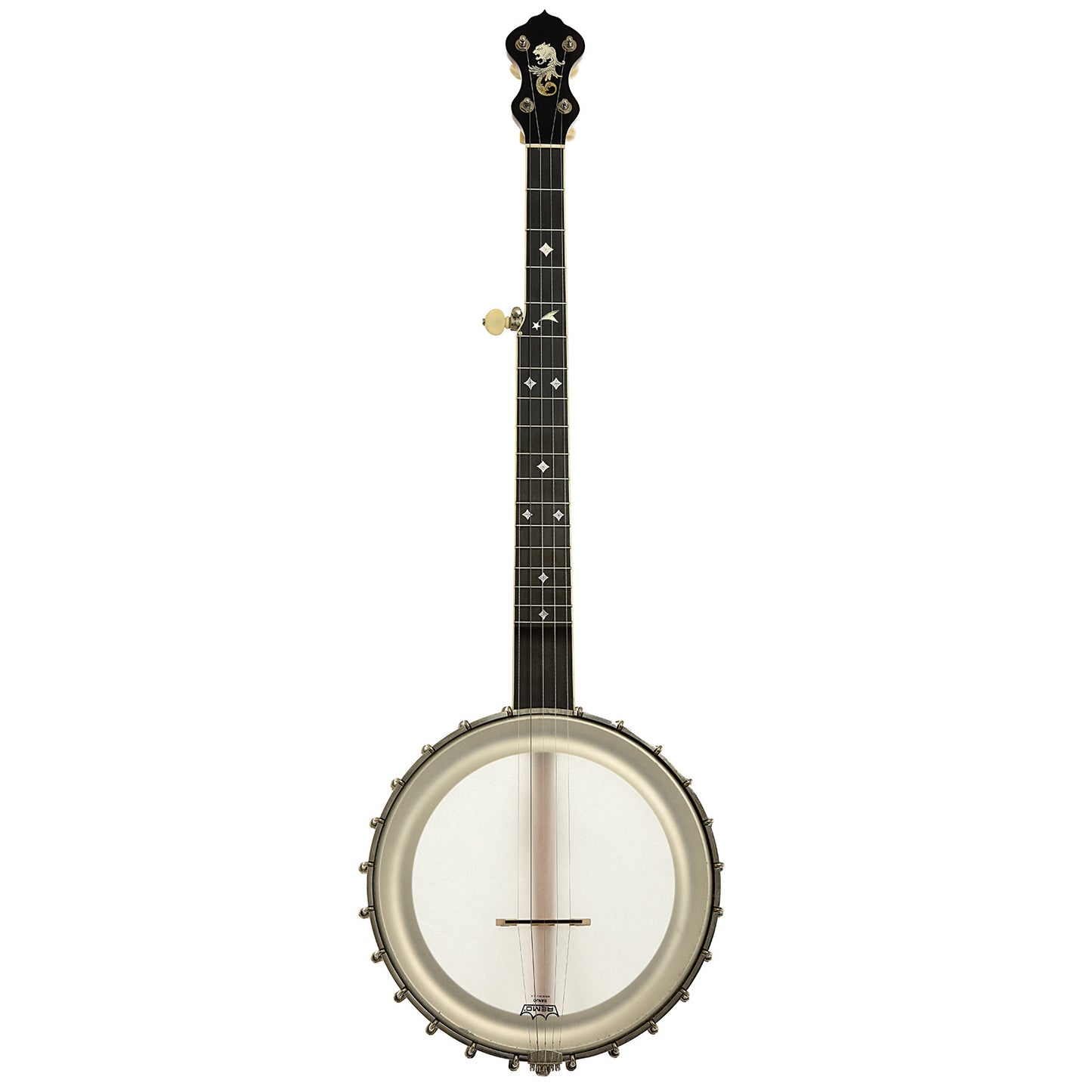 Full front of Mike Ramsey Bacon Model Open Back Banjo