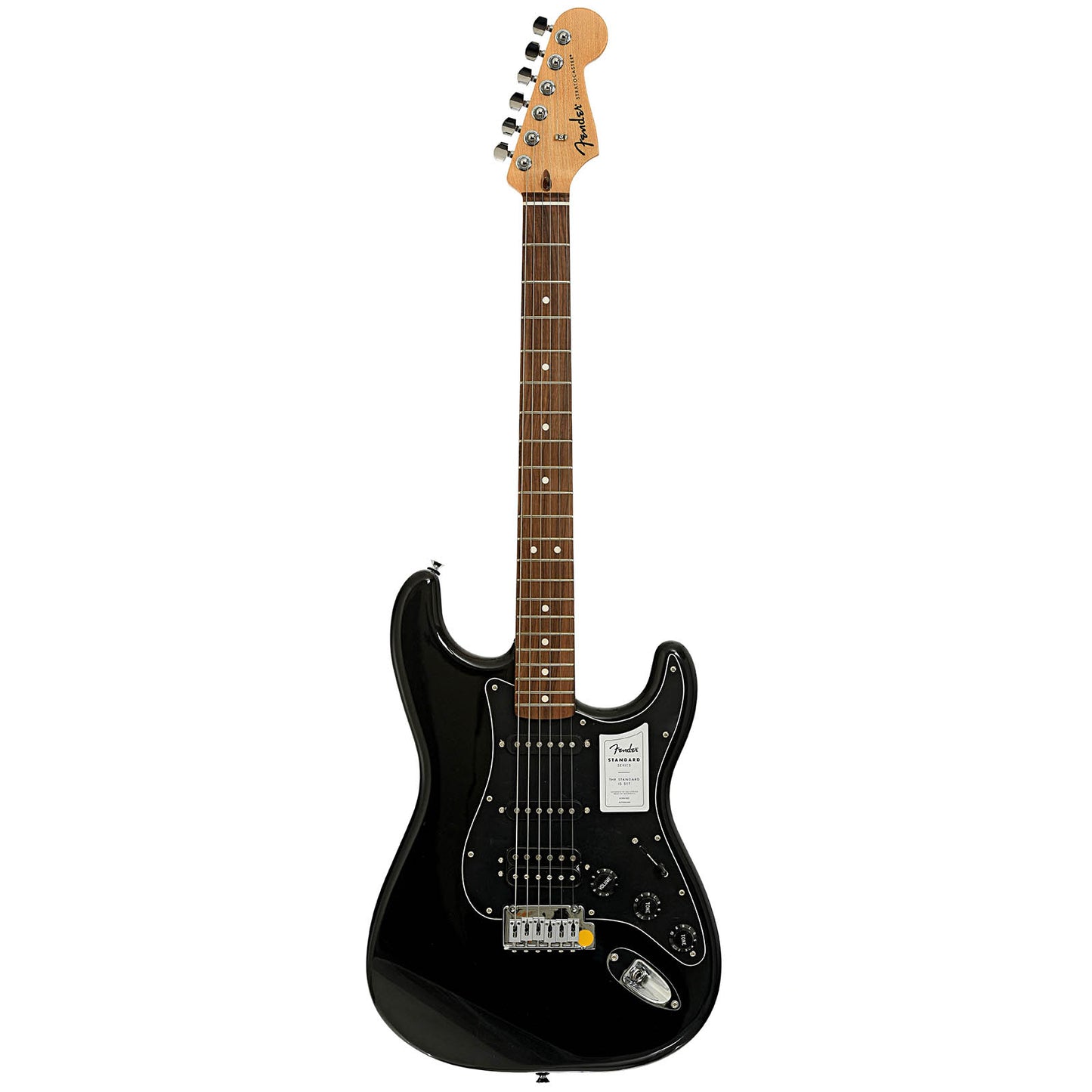 Full front of Fender Standard Stratocaster HSS Electric Guitar, Black