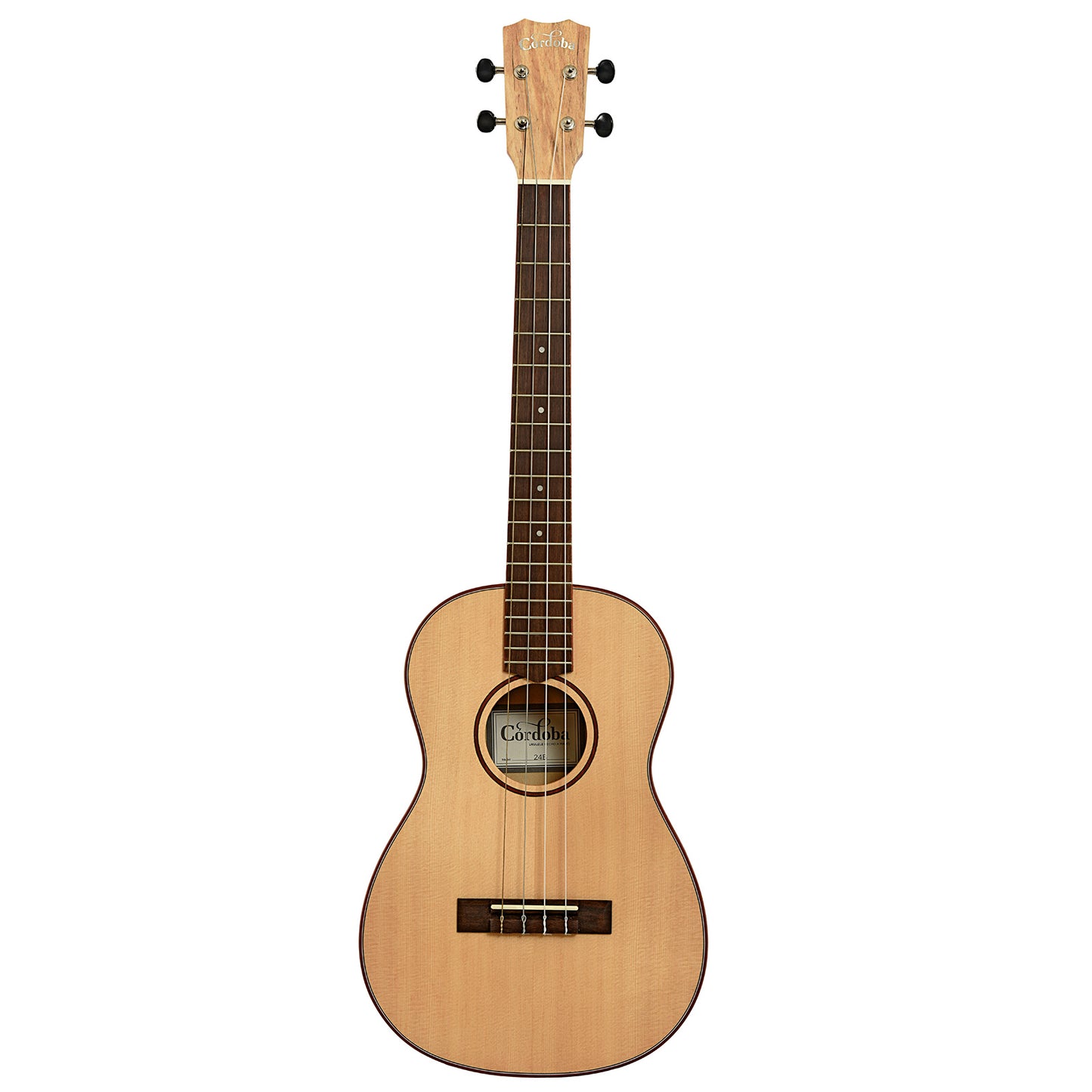 Full front of Cordoba 24B Baritone Ukulele
