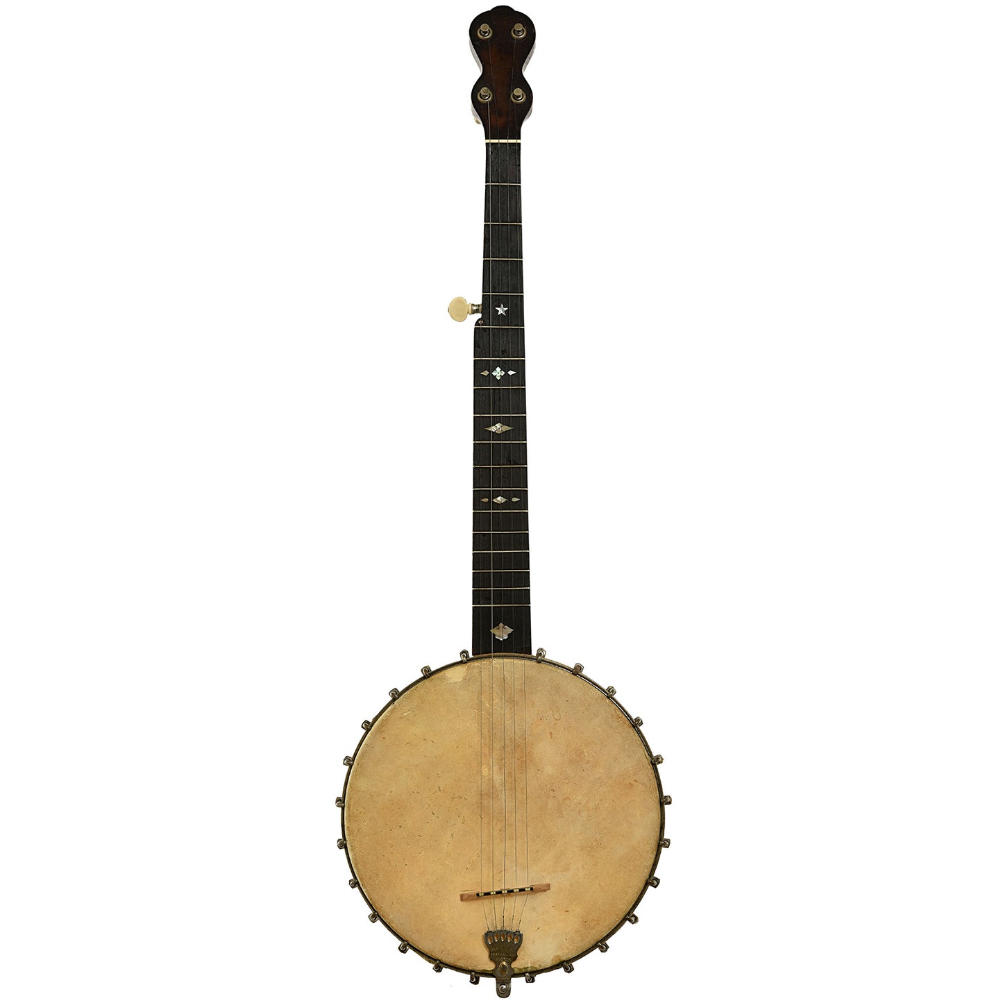Full front of Geo. C. Dobson Victor Gem Openback Banjo