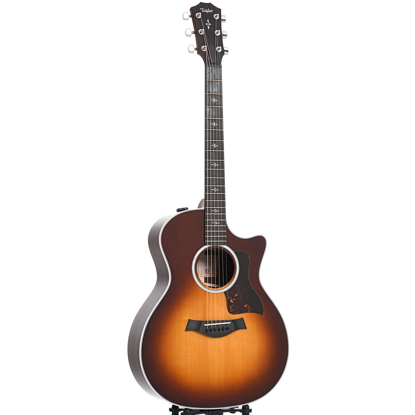 Full front and side of Taylor 414ce-R Acoustic Guitar, Tobacco Sunburst