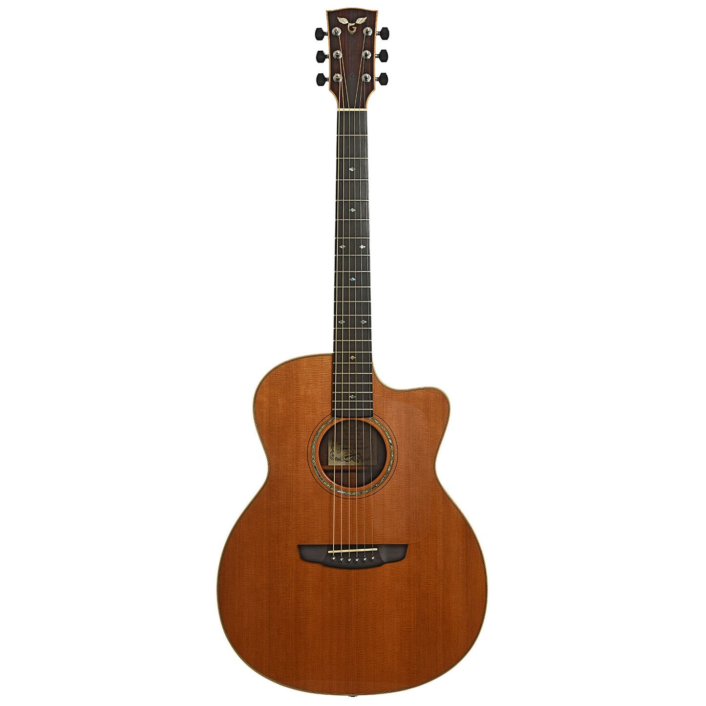 Full front of Goodall CCJC Master Sitka / Cocobolo Jumbo Guitar