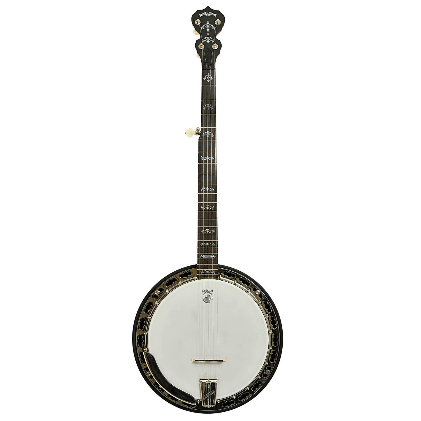 Full front of Deering Sierra Mahogany Resonator Banjo