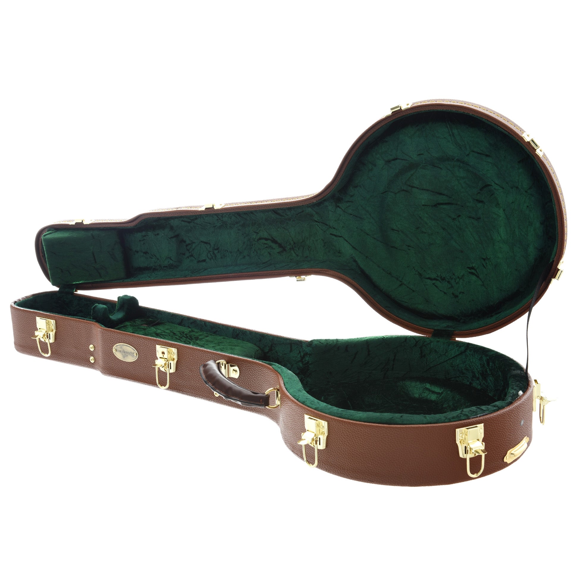 Full Inside and Side of Superior, B-Stock, Deluxe "Bump-Style" 12" Openback Banjo Case