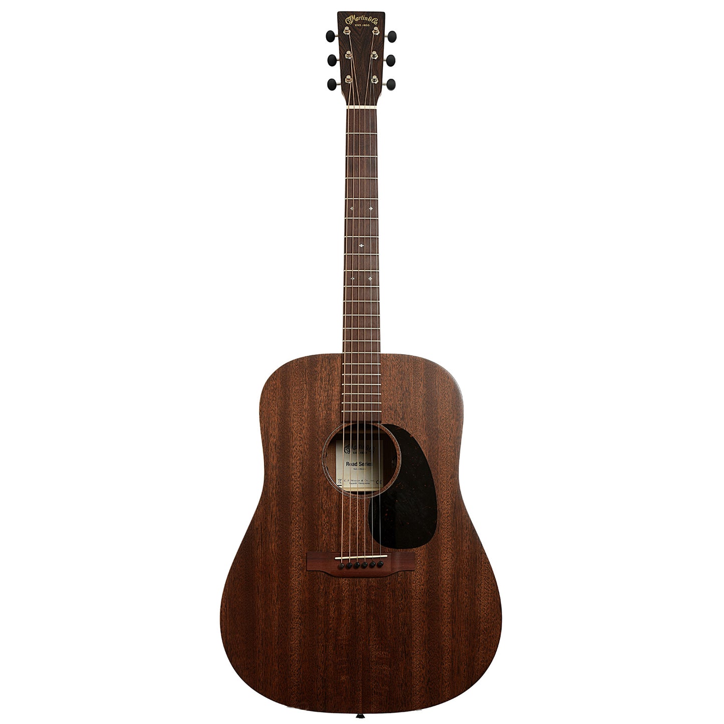 Full front of Martin D-10e Retro Sapele Dreadnought Acoustic Guitar