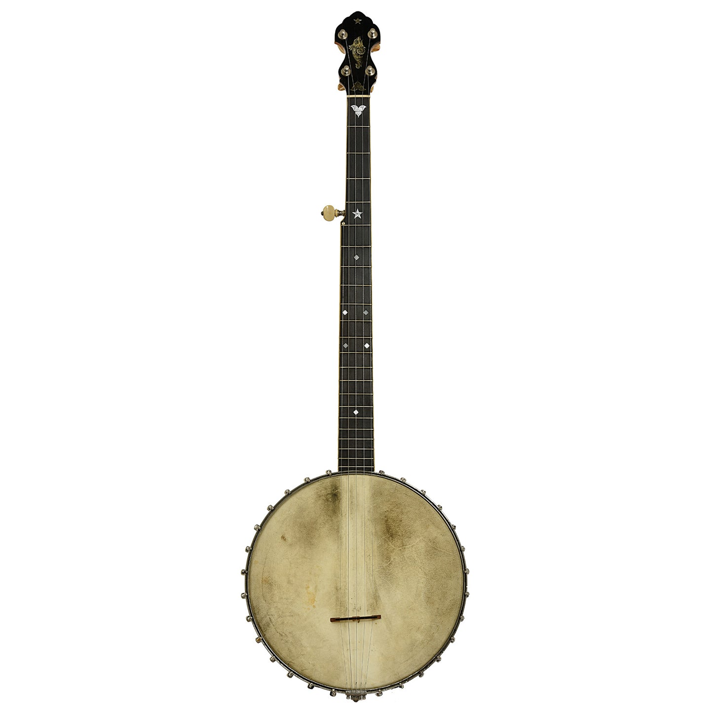 Full front of Fairbanks Whyte Laydie No.2 Open Back Banjo
