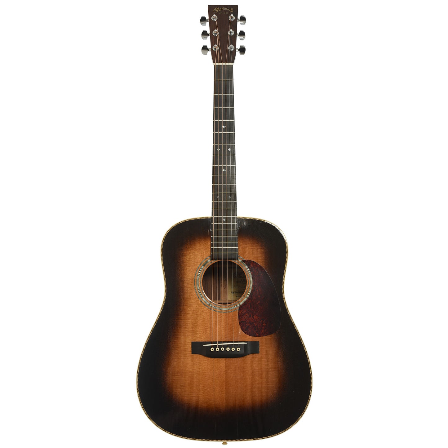 Full front of Martin D-28 1935 Special Sunburst Acoustic Guitar