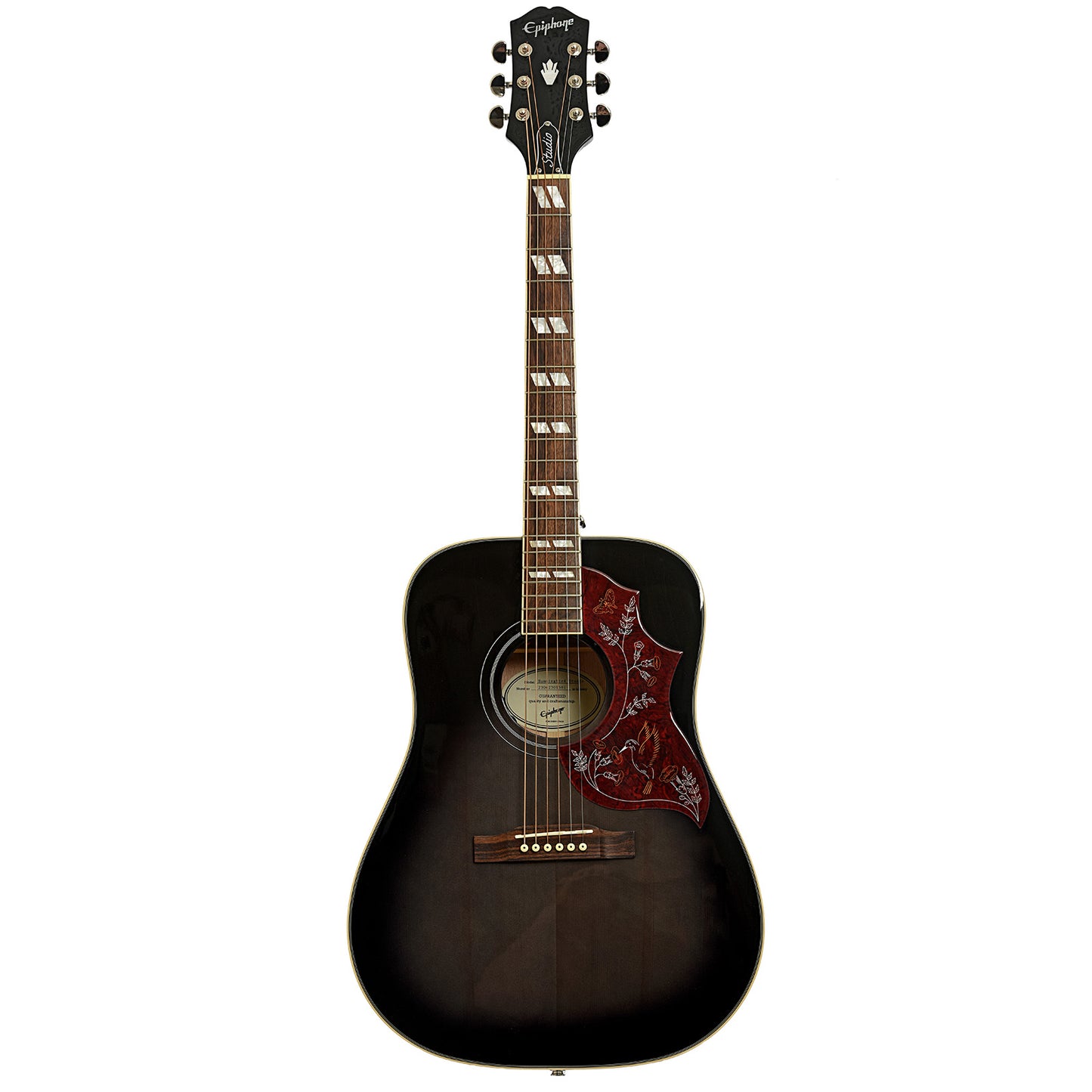 Full front of Epiphone Hummingbird Studio Acoustic-Electric Guitar