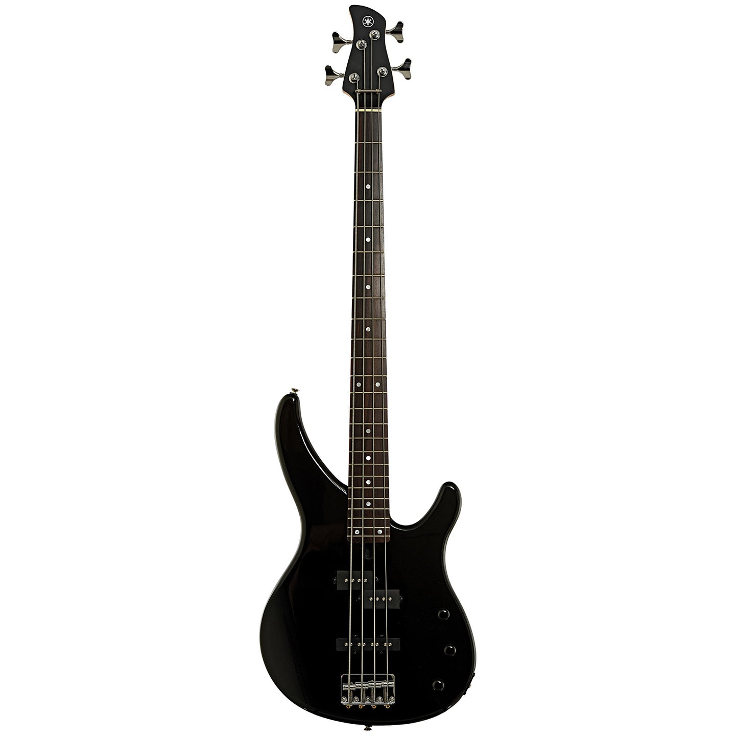 Full front of Yamaha TRBX174 Electric Bass Guitar, Black