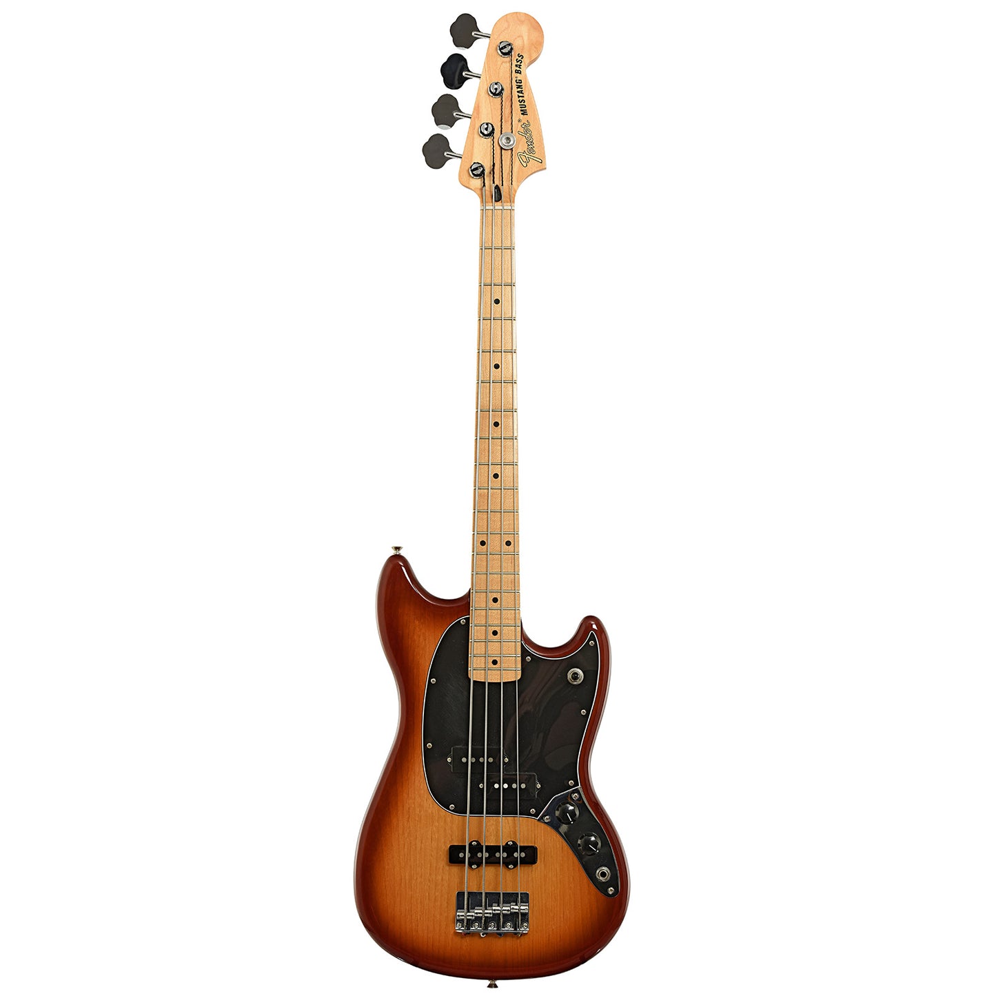 Full front of Fender Player Mustang PJ Electric Bass