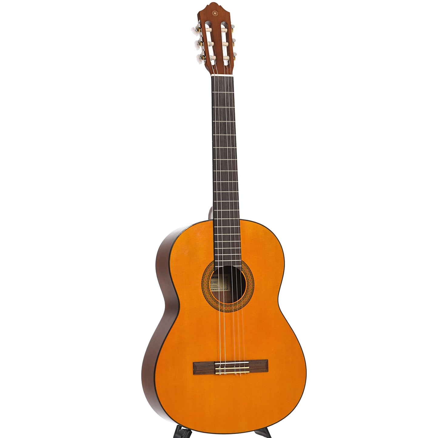 Full front and side of Yamaha CG102 Classical Guitar (2017)