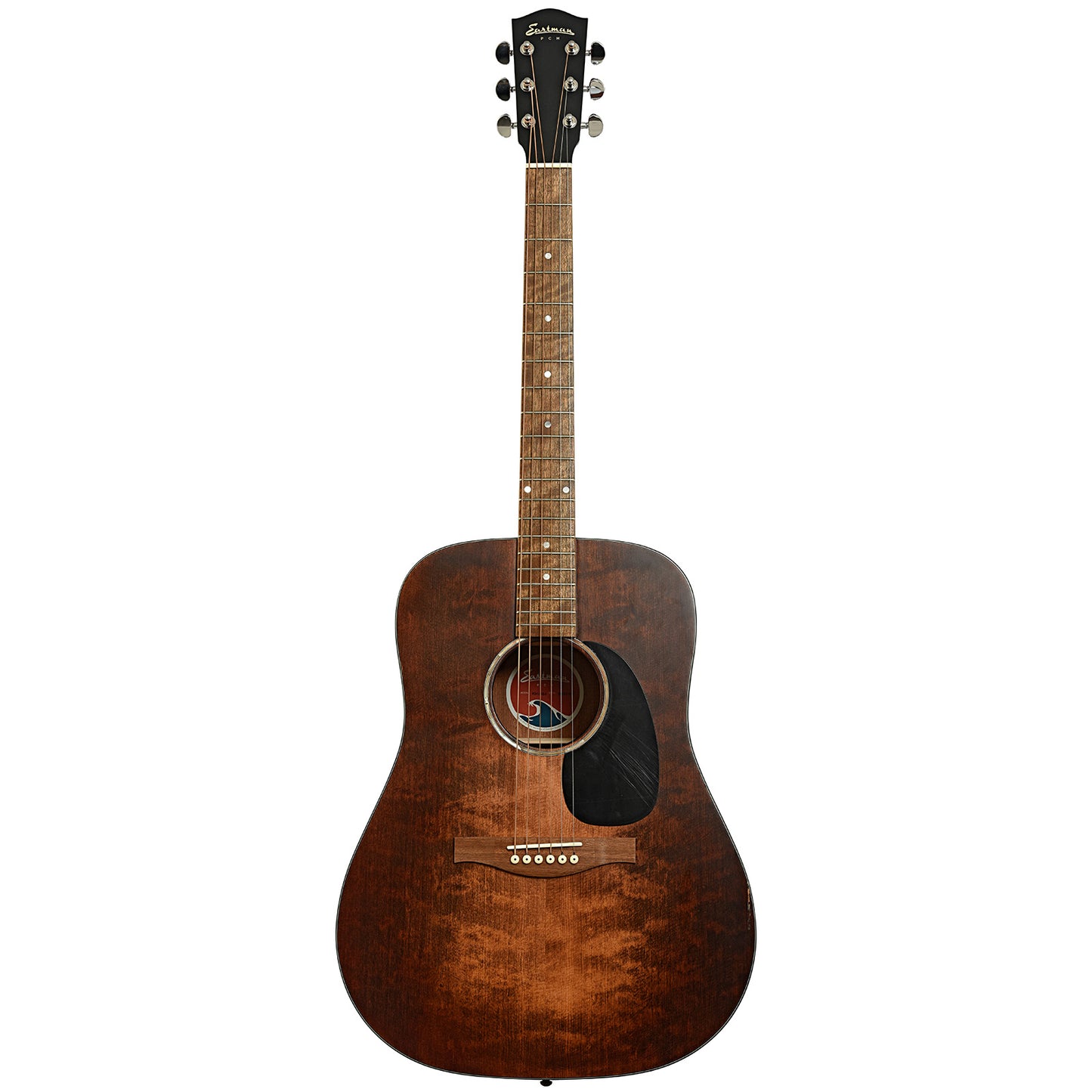 Full front of Eastman PCH1-D "Pacific Coast Highway" Acoustic Guitar & Gigbag, Classic Stained Finish