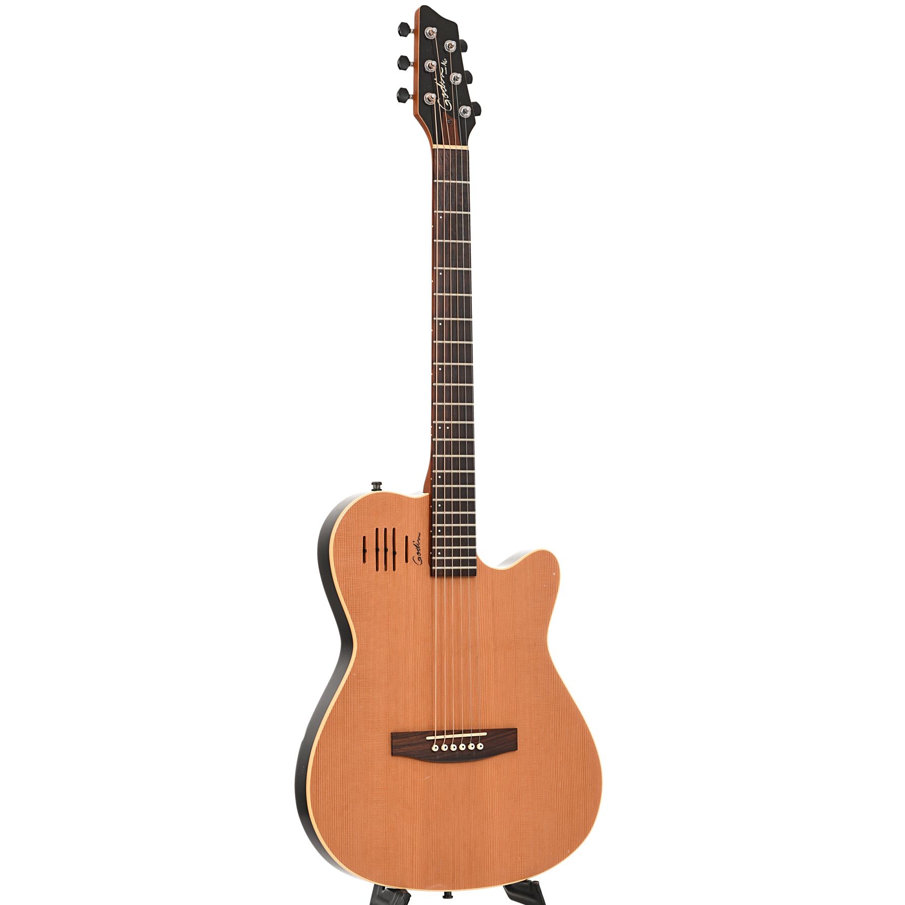 Full front and side of Godin A6 Acoustic-Electric Guitar