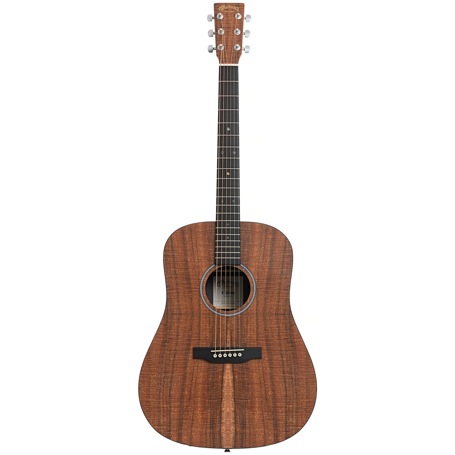 Full front of Martin D-X1E Koa Acoustic Guitar