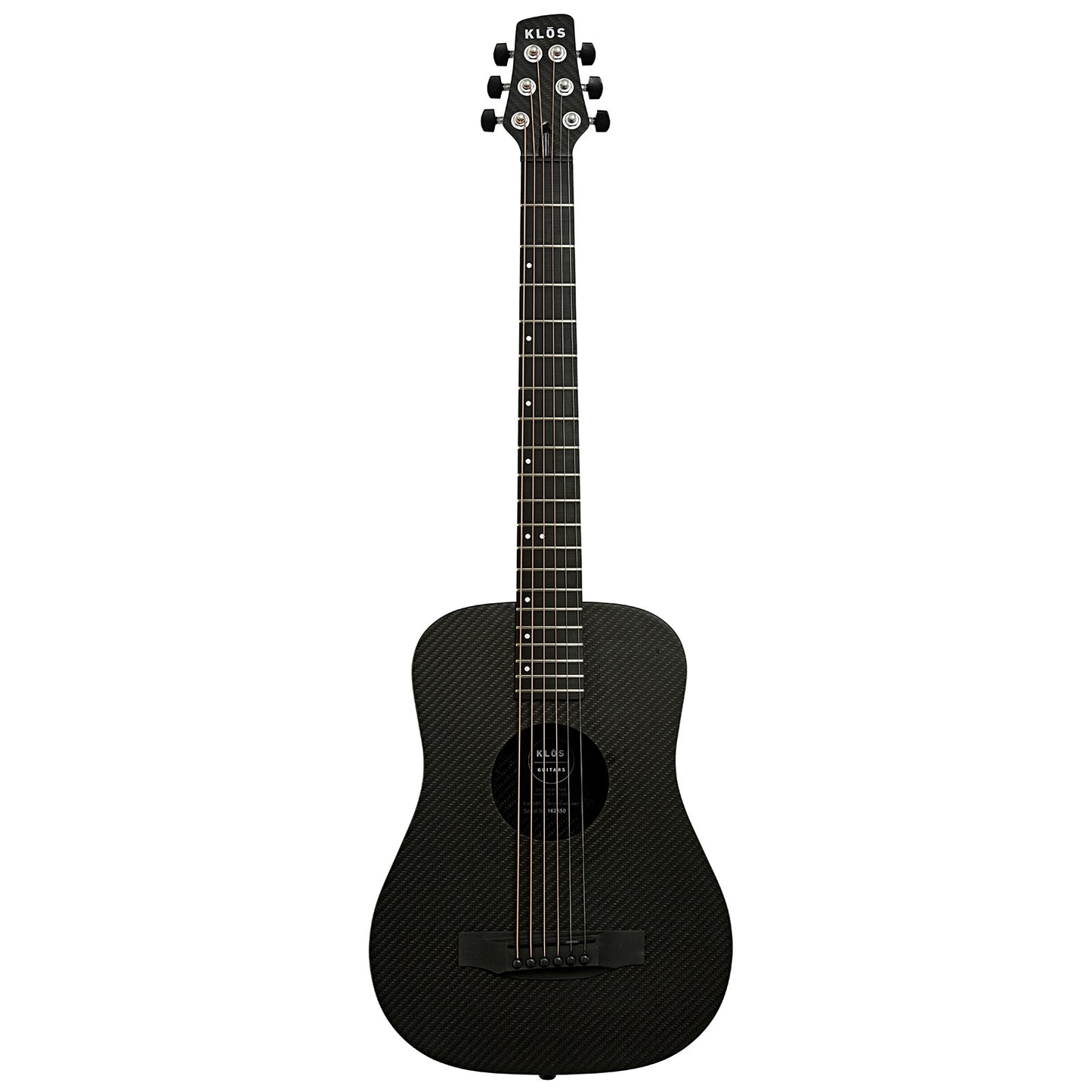Full front of KLOS Full Carbon Acoustic-Electric Travel Guitar, B-Stock