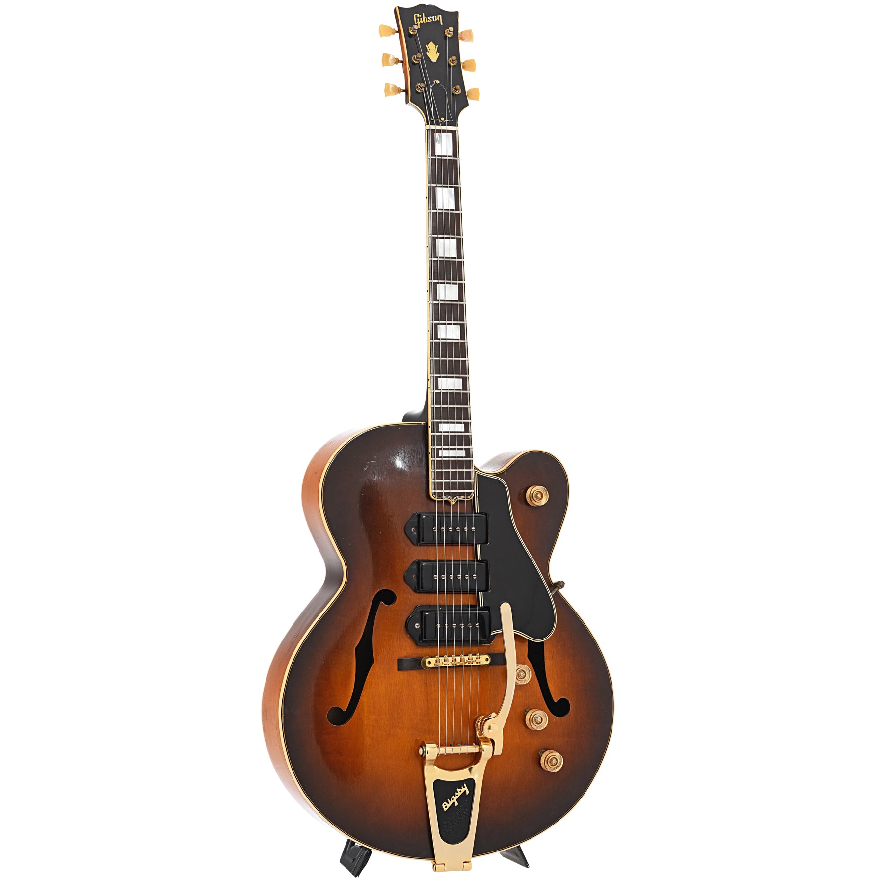 Full front and side of Gibson ES-5 Hollowbody Electric Guitar (1950)