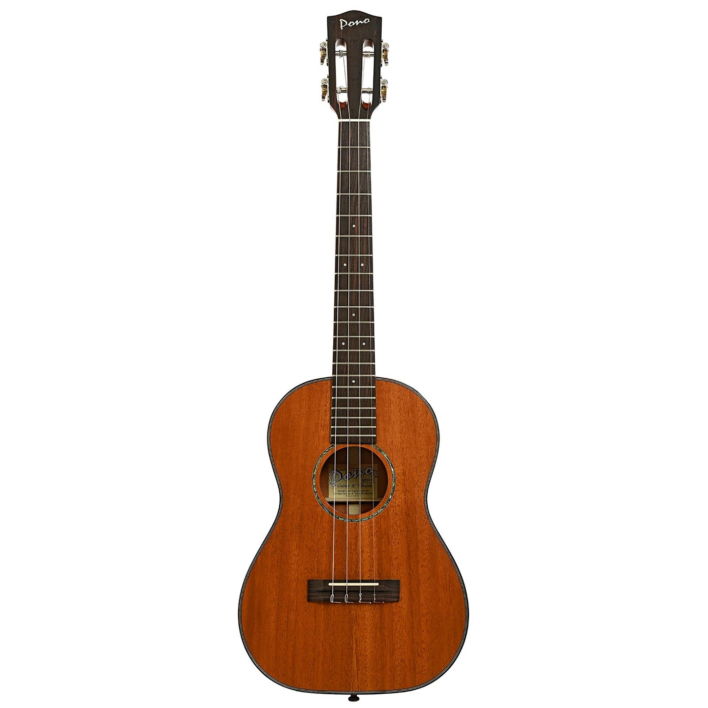Full front of Pono MBSH PC Baritone Ukulele