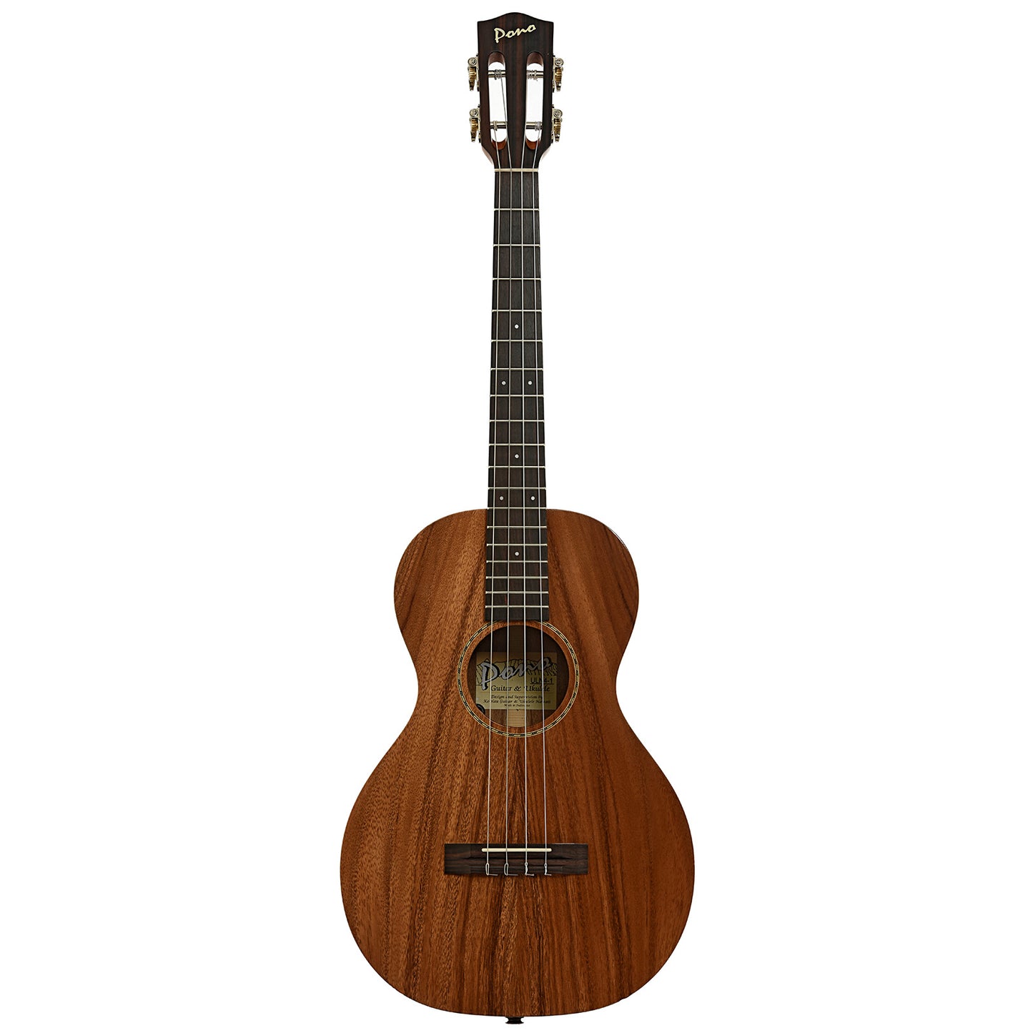 Full front of Pono ULN4-1 Big Baritone Ukulele