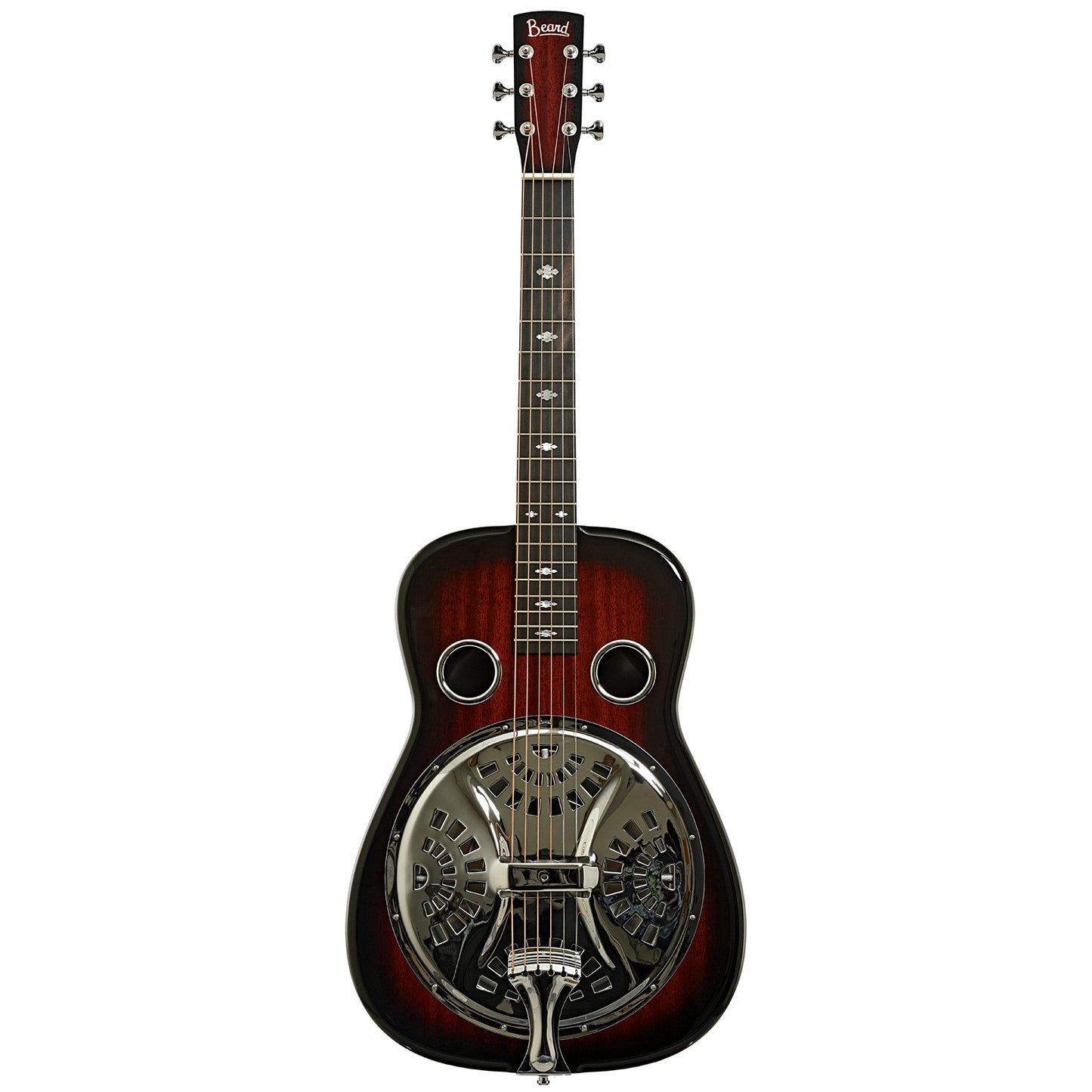 Full front of Beard Belle E-Body Squareneck Resonator Guitar