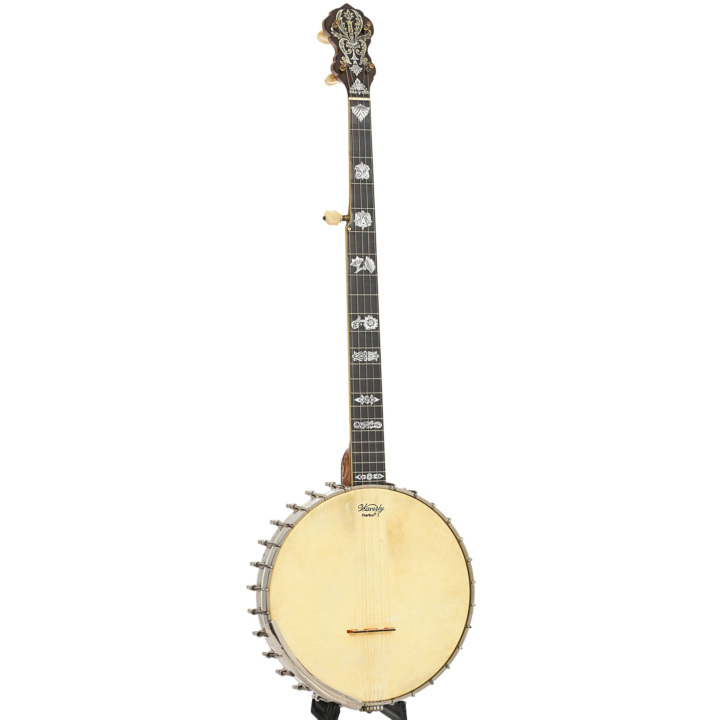 Full front and side of Vega Tubaphone No.9 Openback Banjo (1916)
