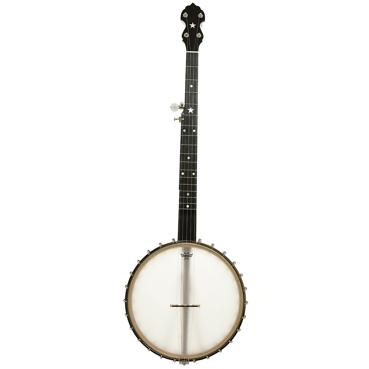 Full front of Bart Reiter Round Peak Open Back Banjo