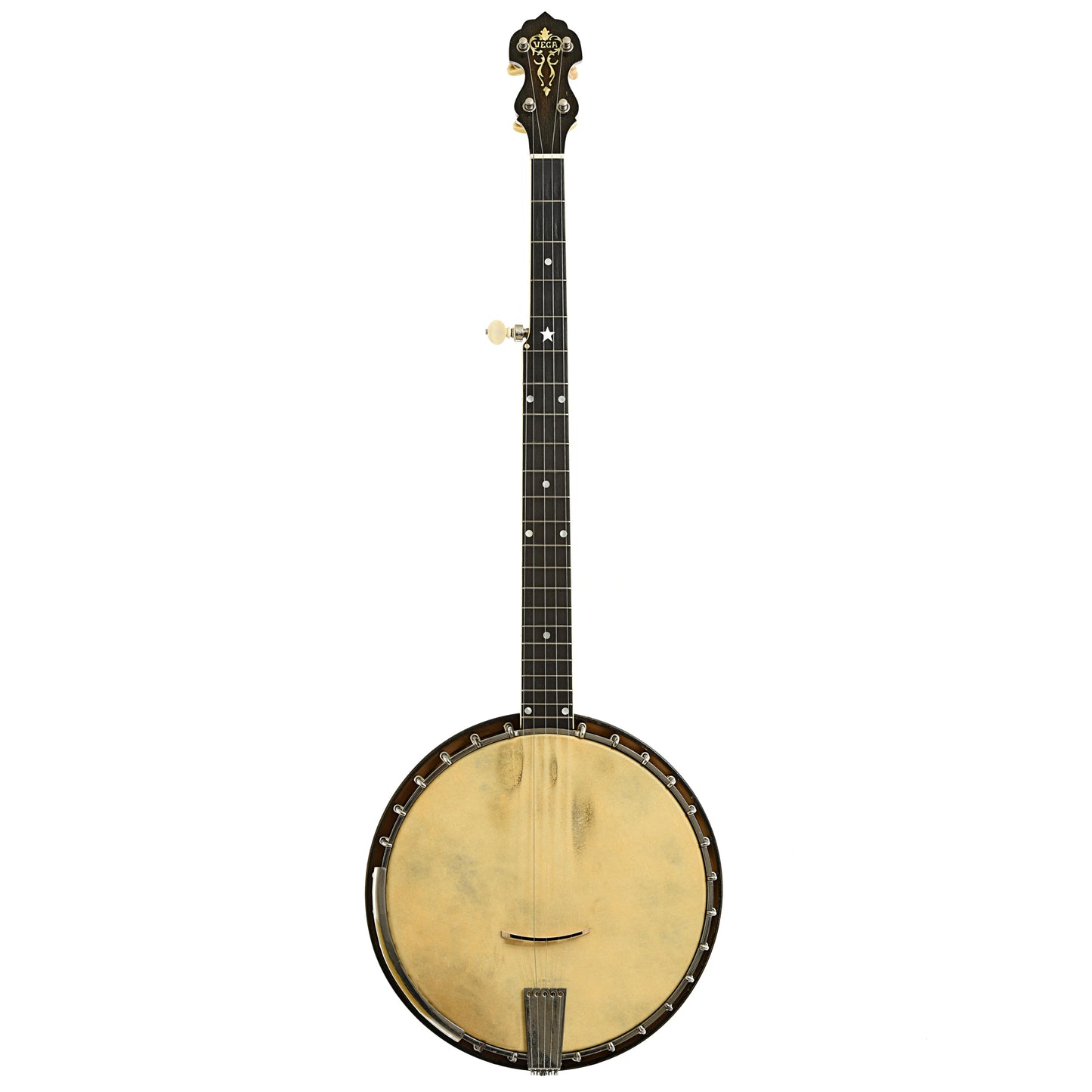 Full front of Vega Tubaphone No.3 Open Back Banjo