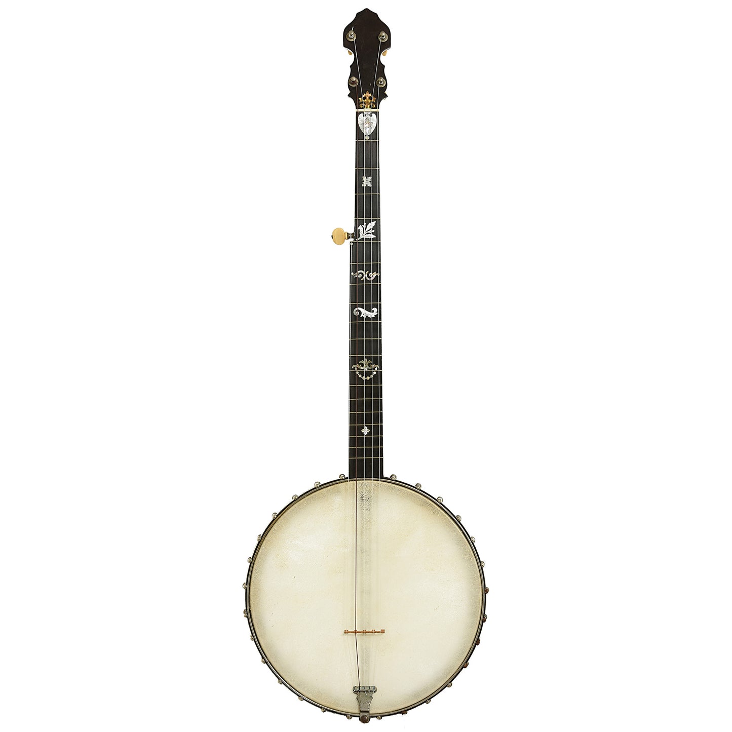 Full front of J.E. Quinlan Open Back Banjo