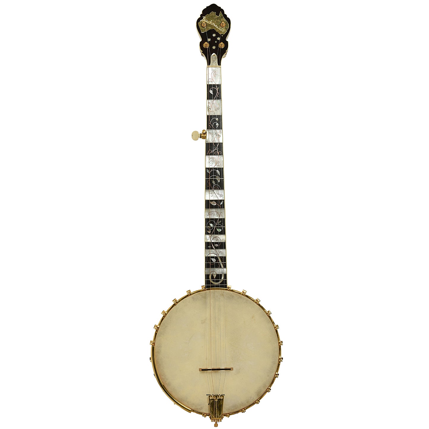 Full front of R.O. Buckmaster Deluxe Open Back Banjo