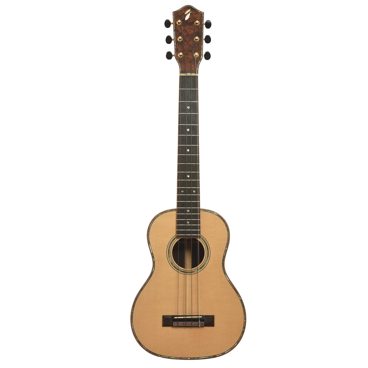 Full front of Grimes Custom Brazilian 6-String Tenor Ukulele