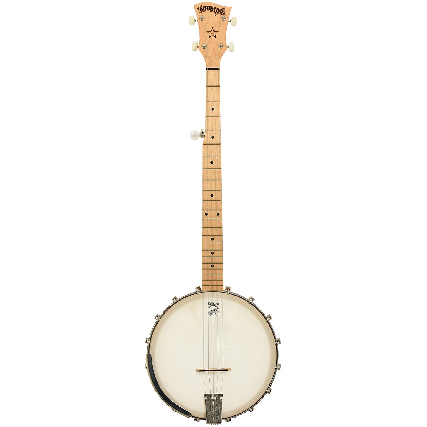 Full front of Deering Goodtime Open Back Banjo