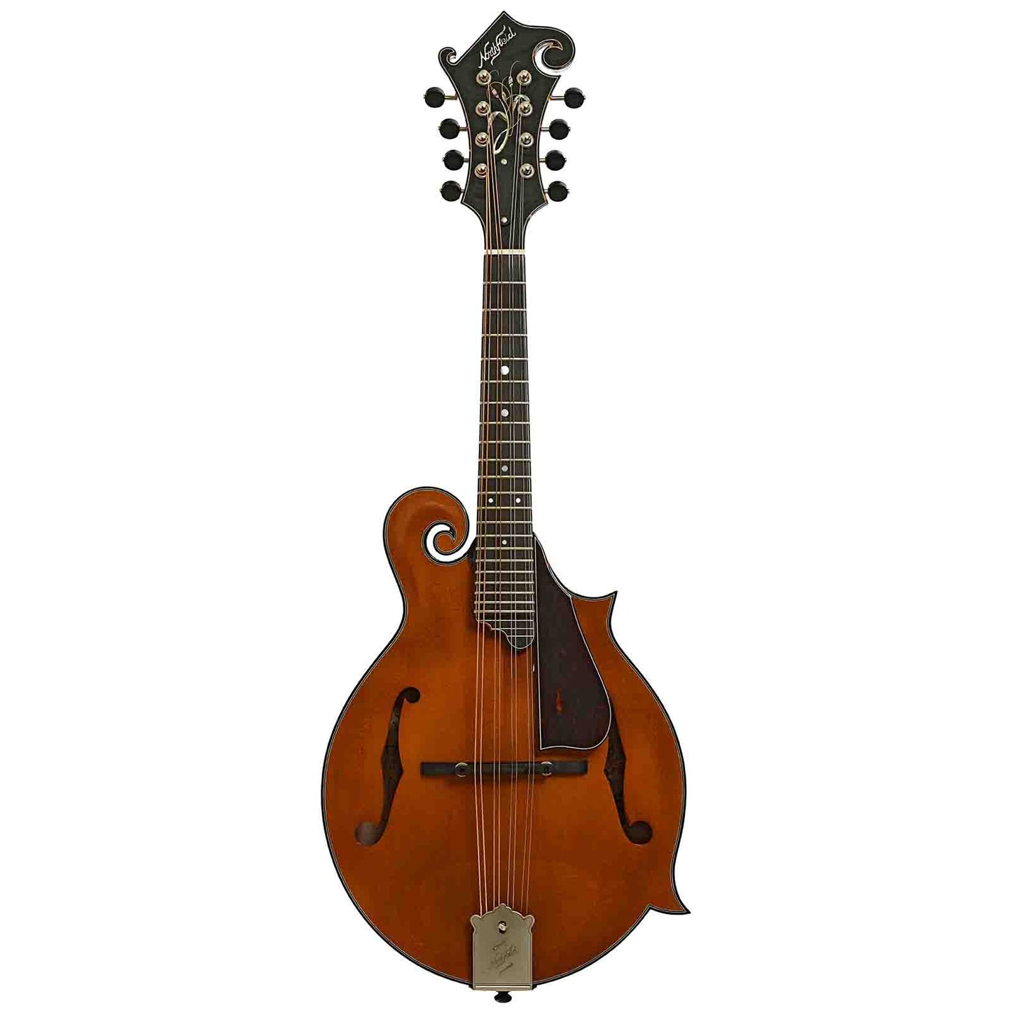 Full front of Northfield Workshop Artist Series F5 Mandolin, Variation 1 Italian Spruce, with Case