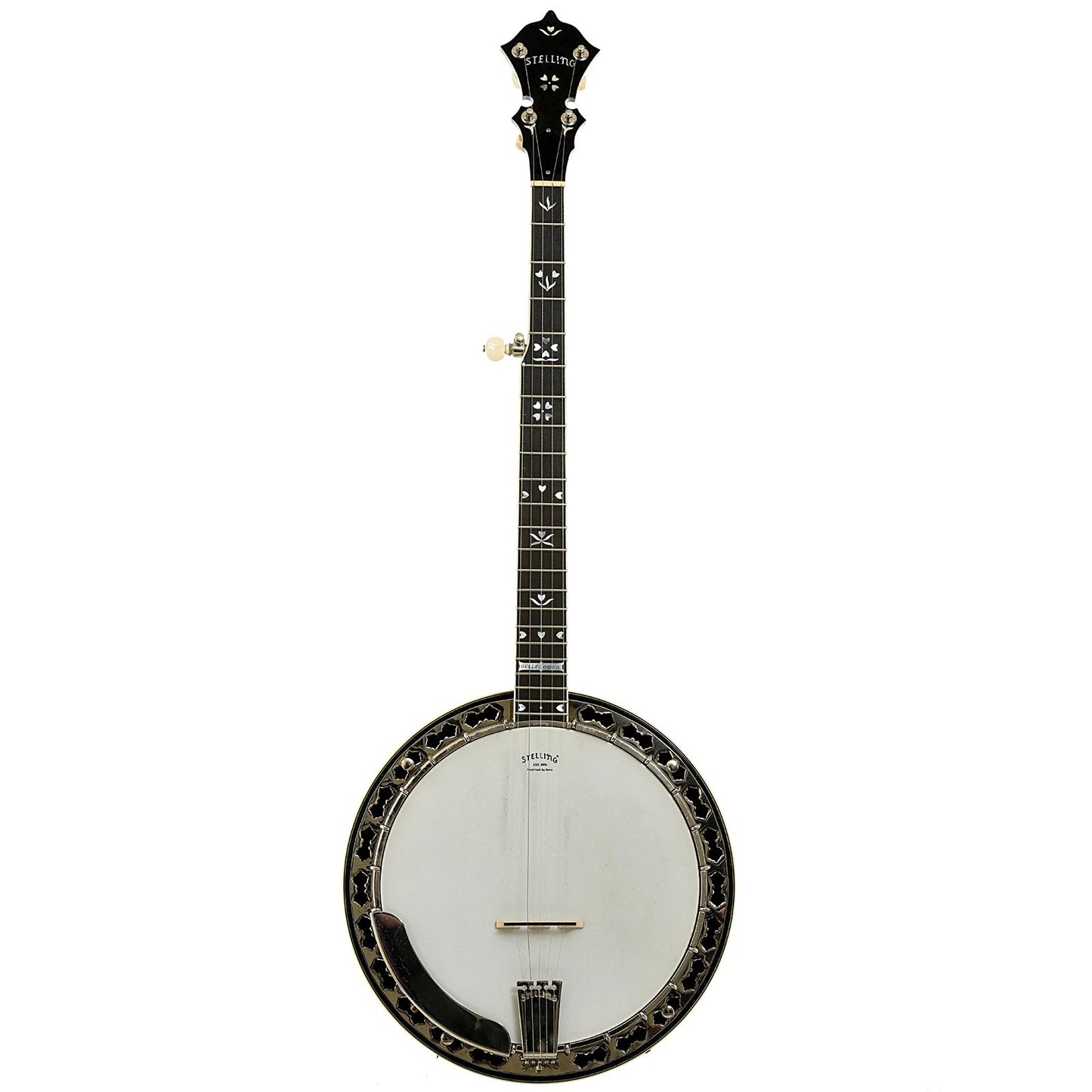 Full front of Stelling Bellflower Resonator Banjo