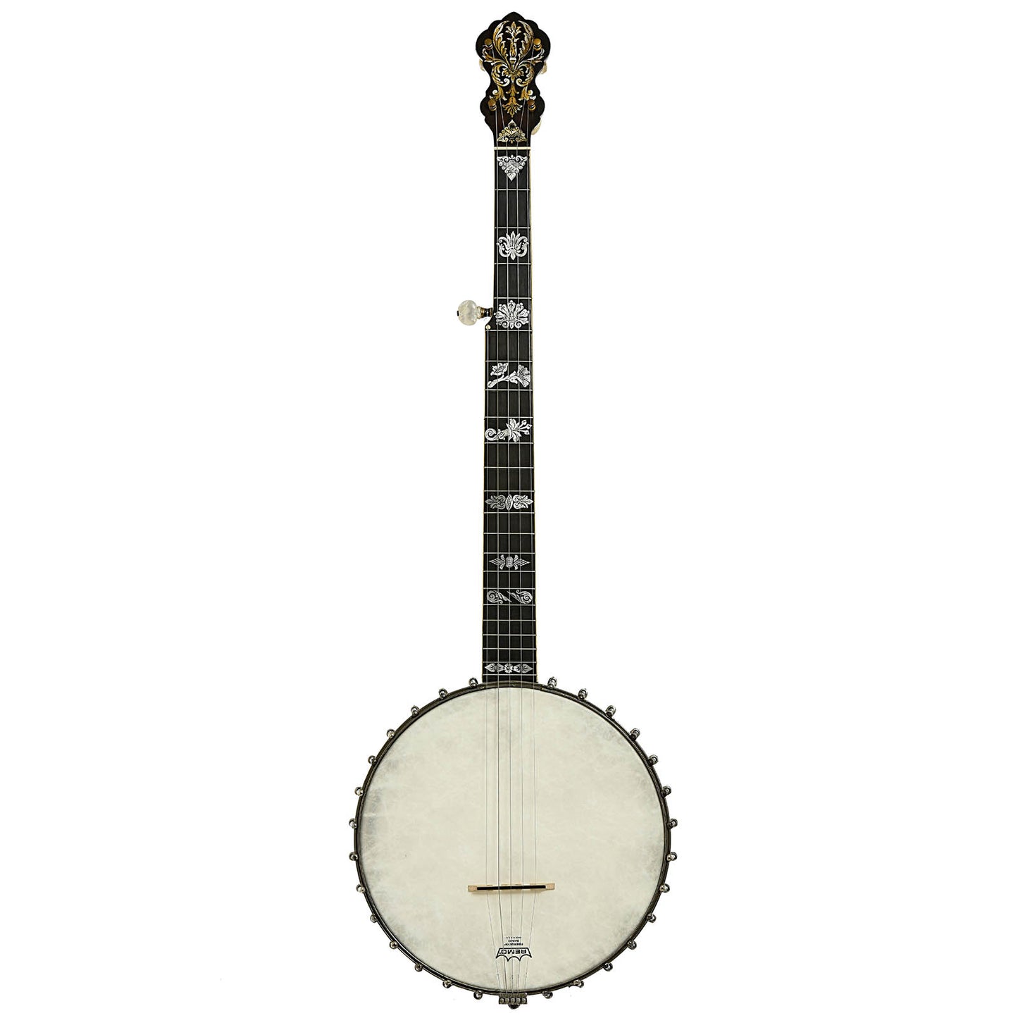 Full front of Fairbanks Whyte Laydie No.7 Open Back Banjo