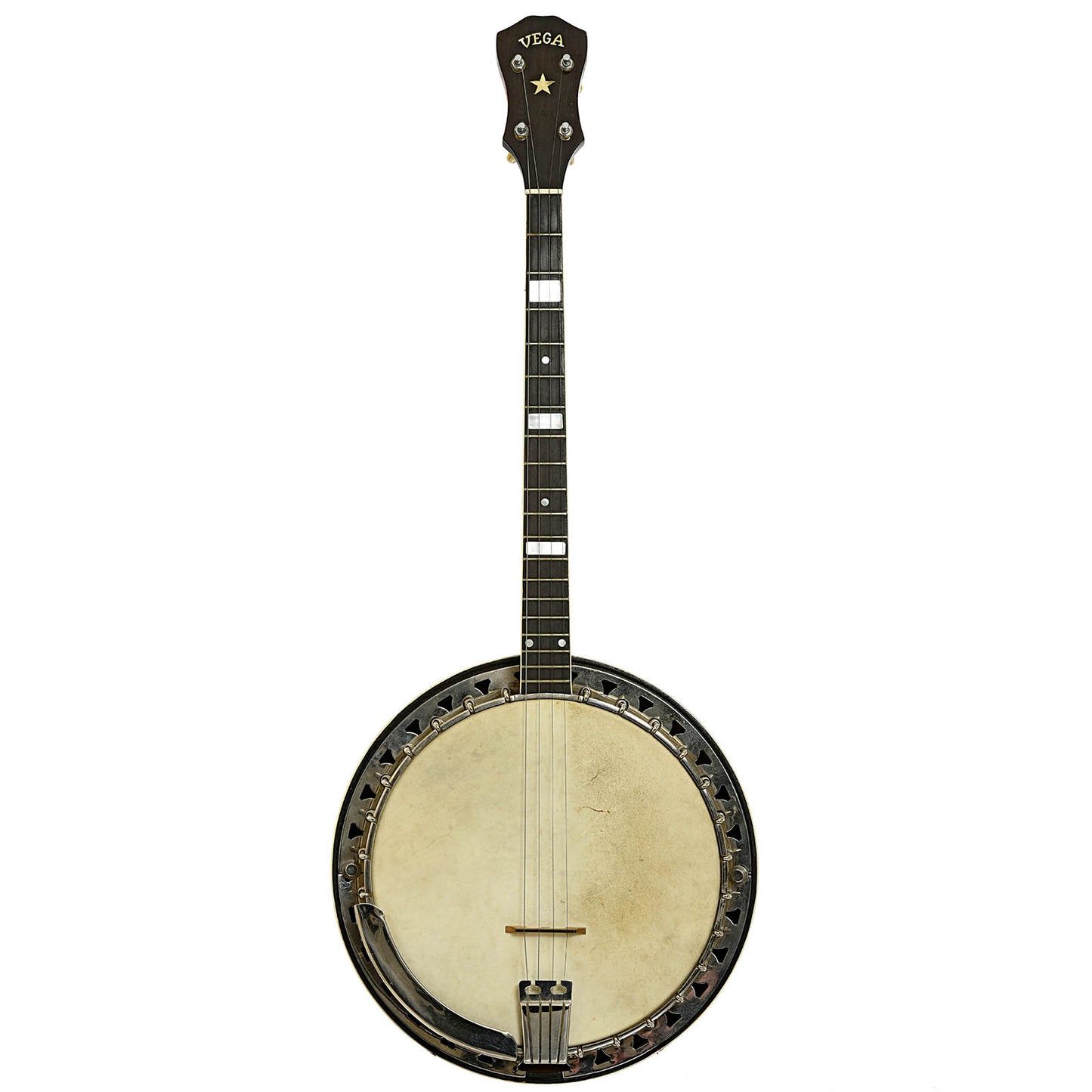 Full front of Vega Vegaphone Professional Tenor Banjo