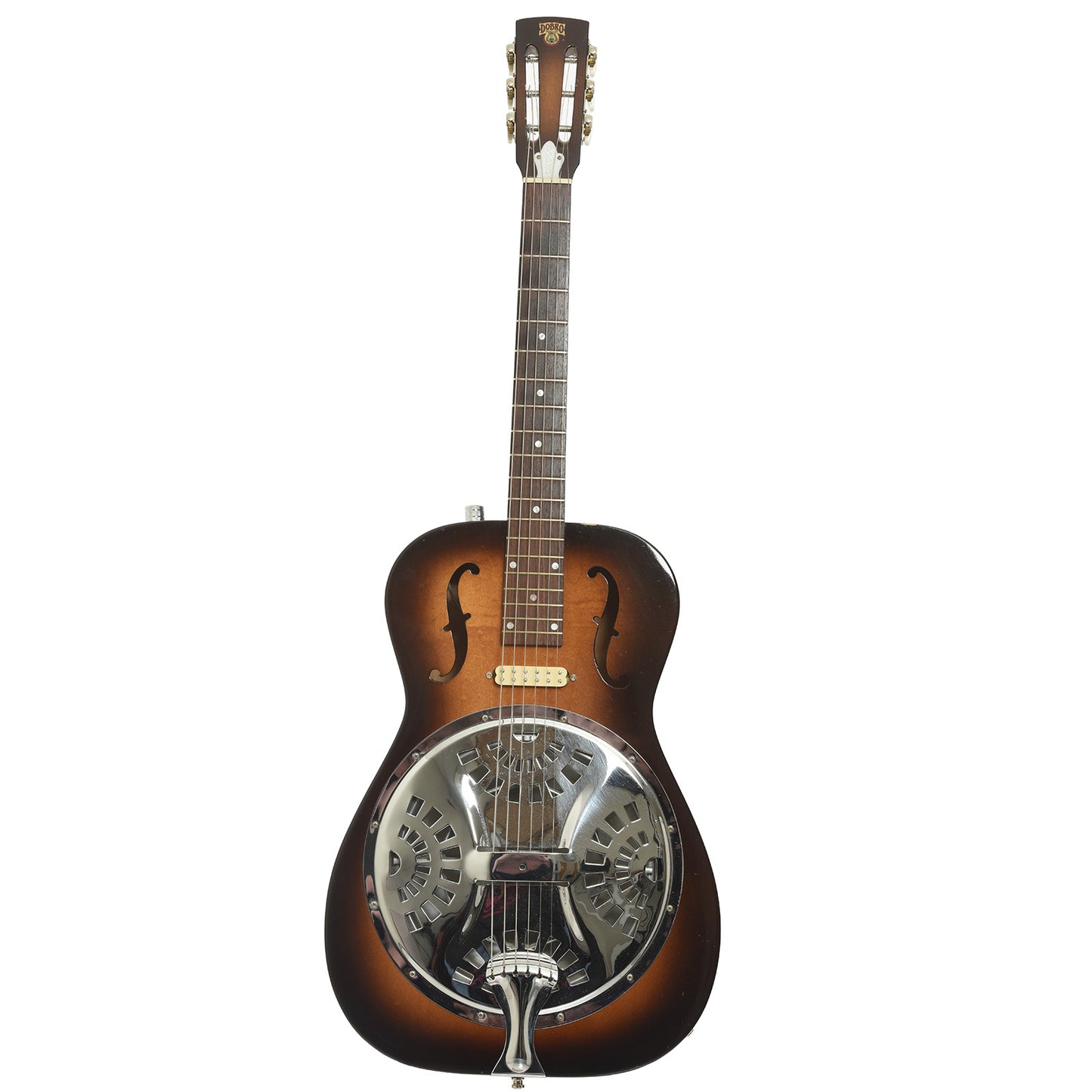 Full frnt of Dobro F-60 Roundneck Resonator Guitar