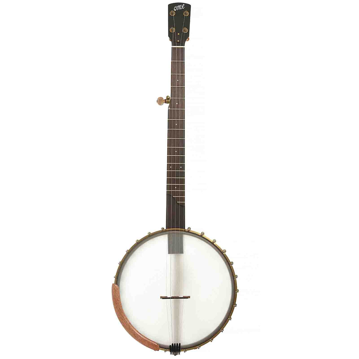 Full Front of Ome Alpha-12 12in Openback Banjo & Gigbag, 26 Bracket