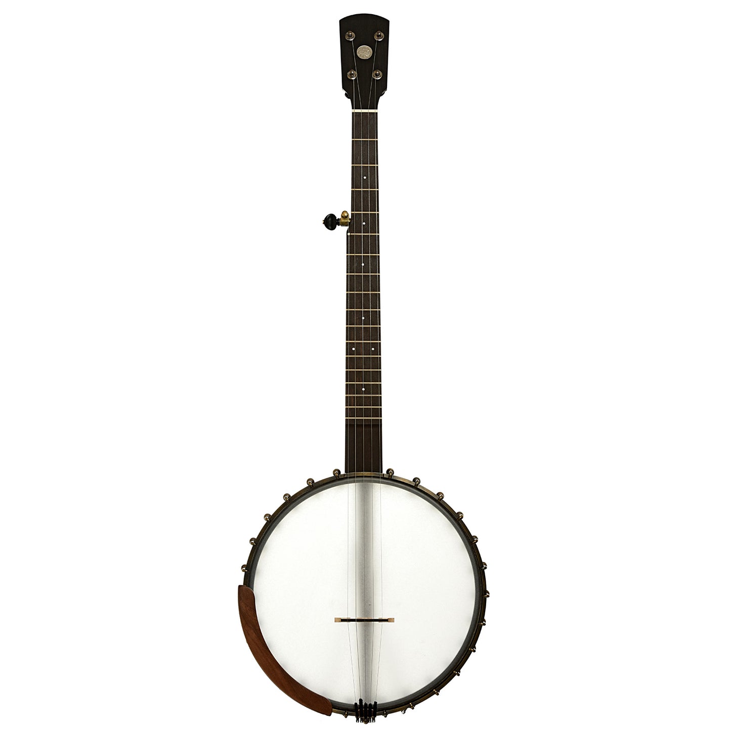Full front ogf Ode Magician 12" Walnut Openback Banjo