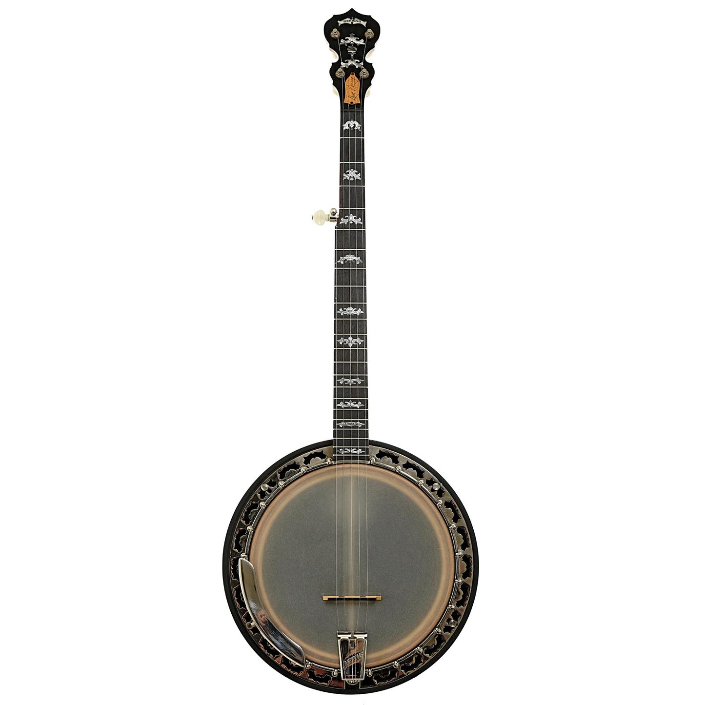 Full front of Deering 40th Anniversary White Oak Resonator Banjo