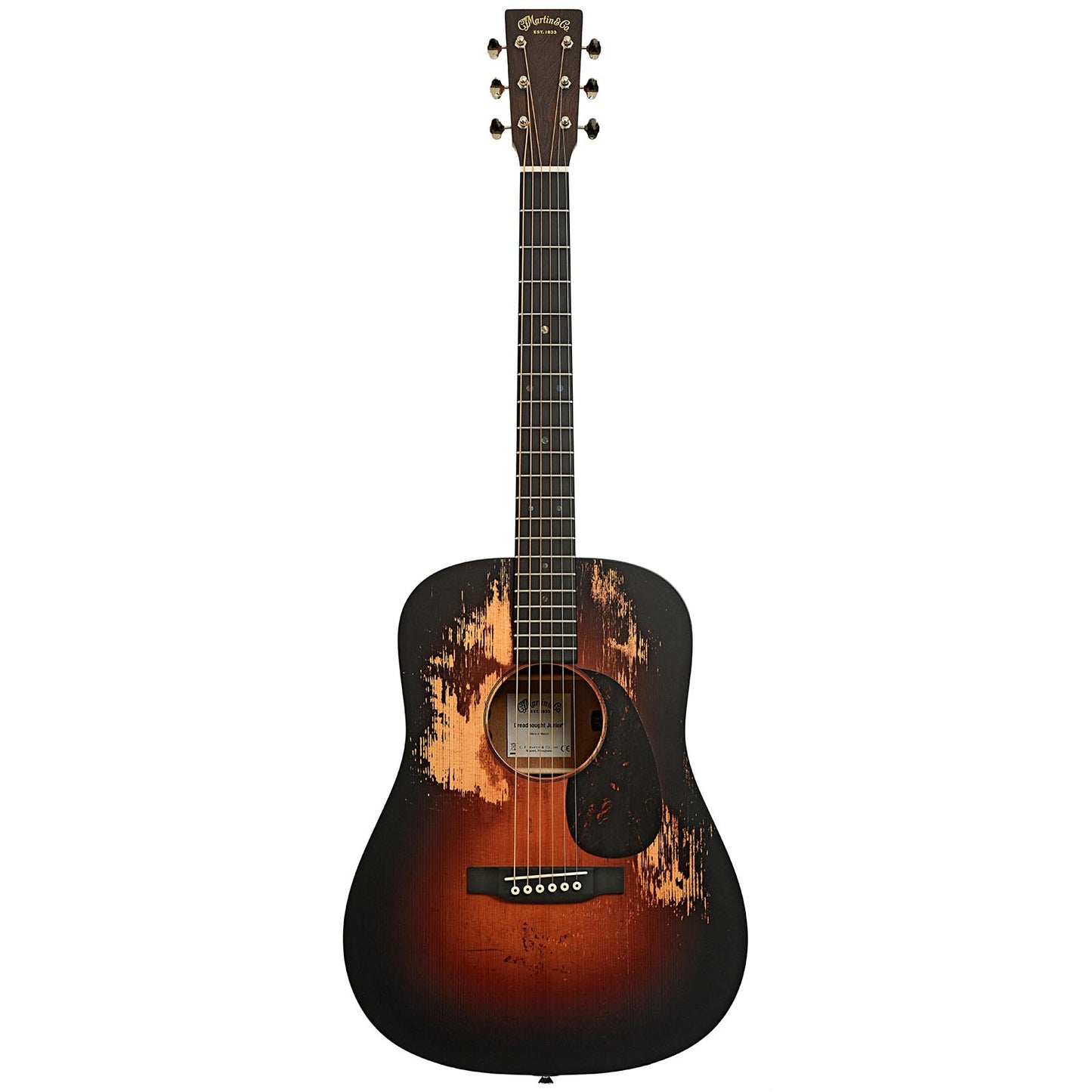 Full front of DC-JRE StreetLegend Burst Junior Acoustic Electric Guitar & Gigbag