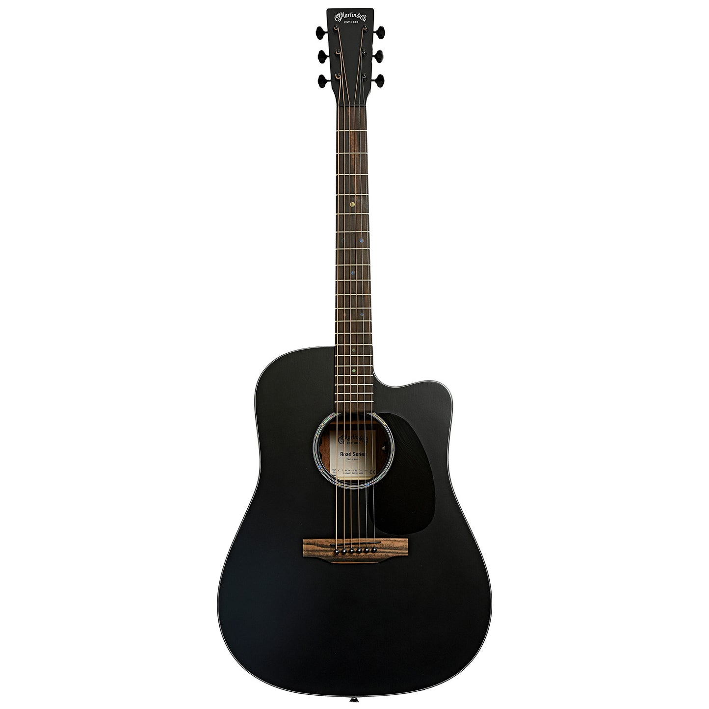 Full front of Martin DC-10E Modern Black Guitar