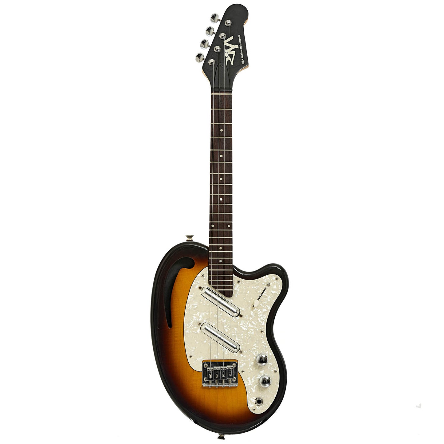 Full front of Risa Electric Kidney Bean Ukulele