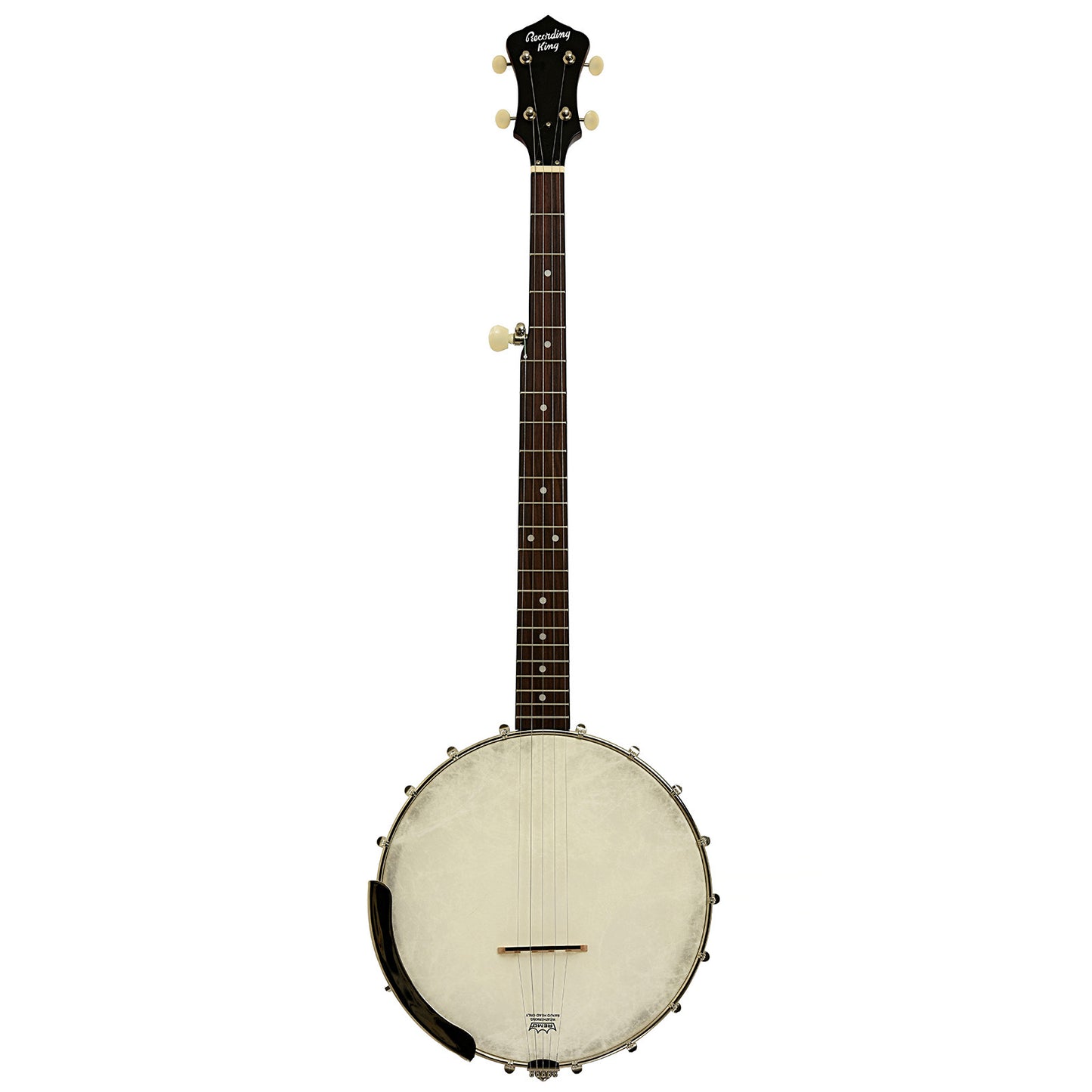 Full front of Recording King Dirty 30s Open Back Banjo Mahogany