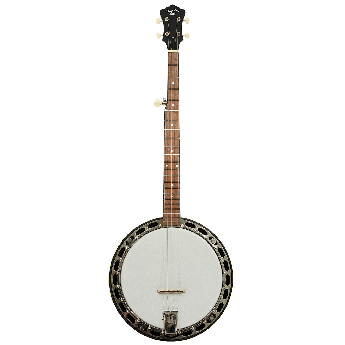 Full front of Recording King RKH-05 Dirty 30s Resonator Banjo