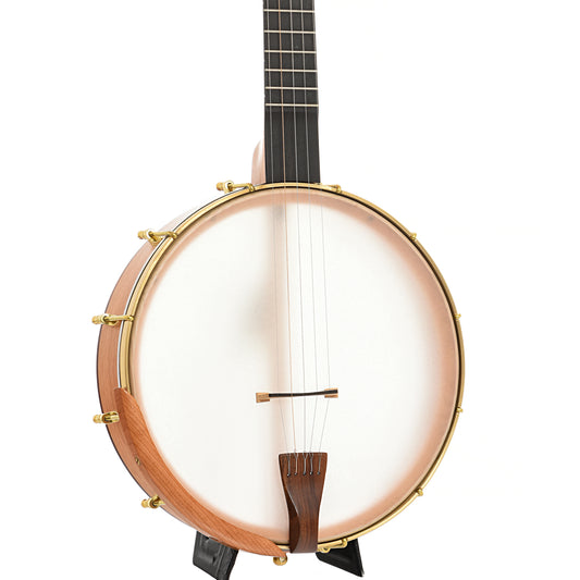 Front and side of C. Waldman 12" Chromatic (Step Side) Openback Banjo - No. 165